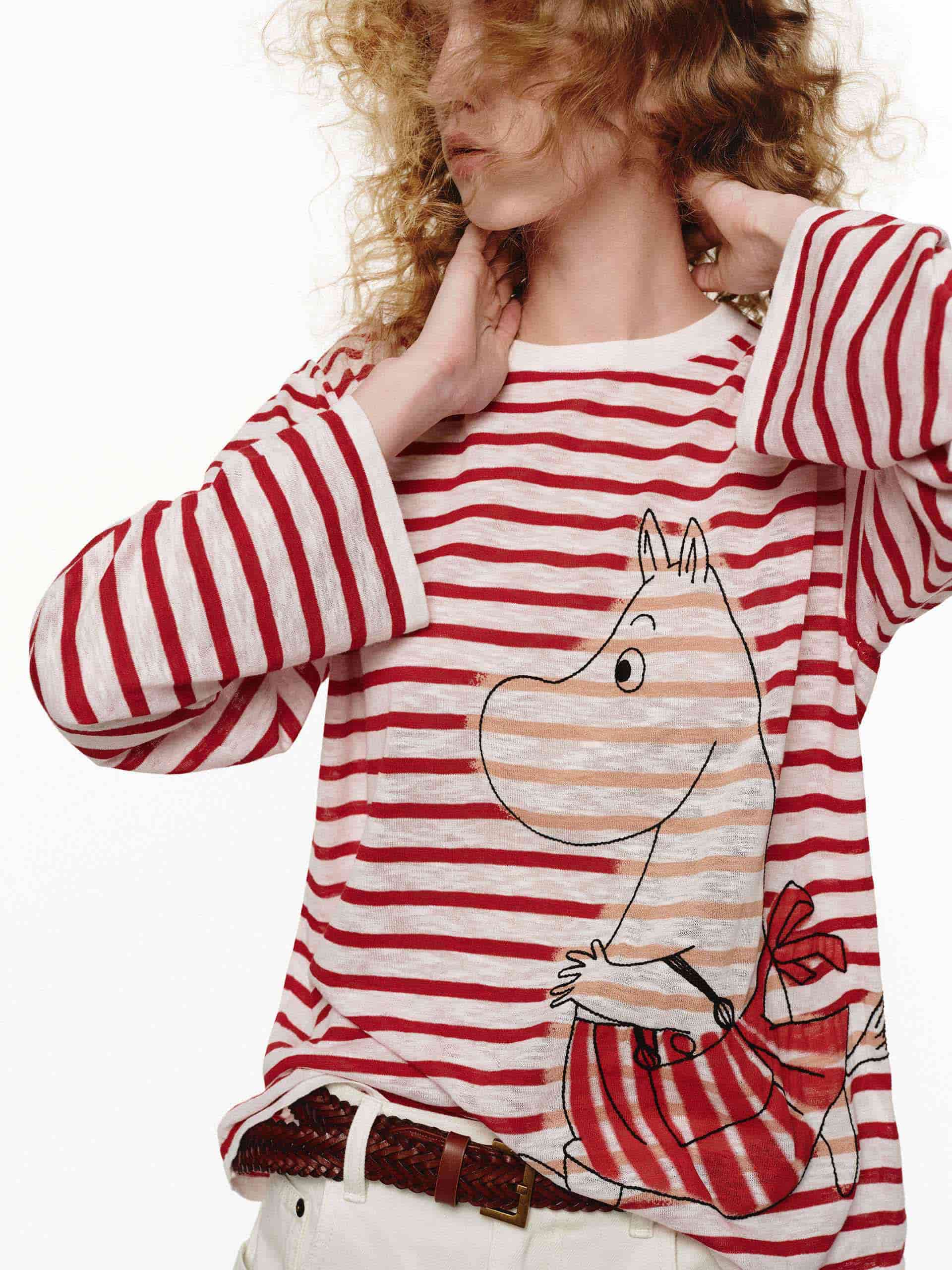 Cartoon Printed Striped Sweater - Image 14