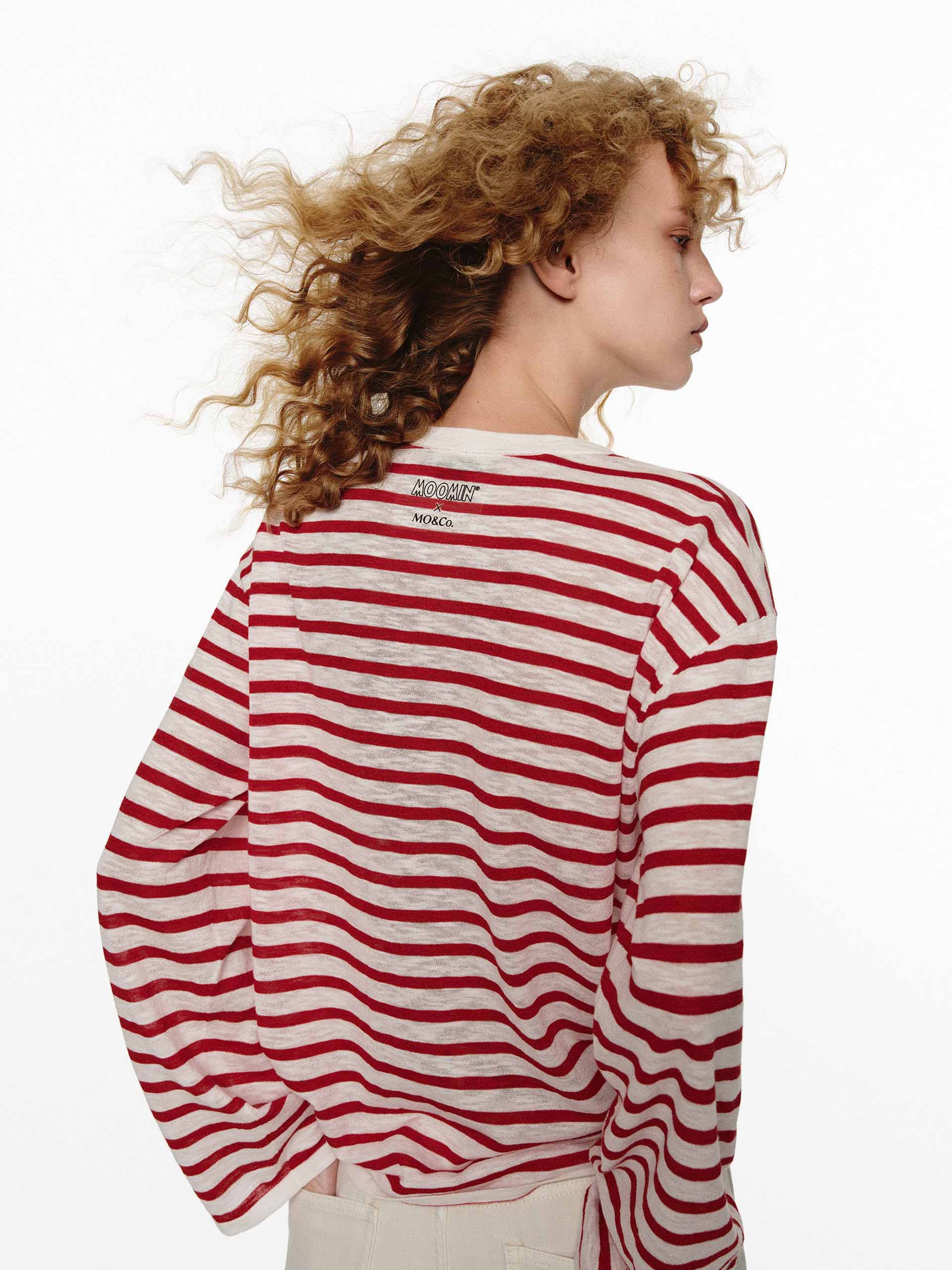 Cartoon Printed Striped Sweater - Image 15