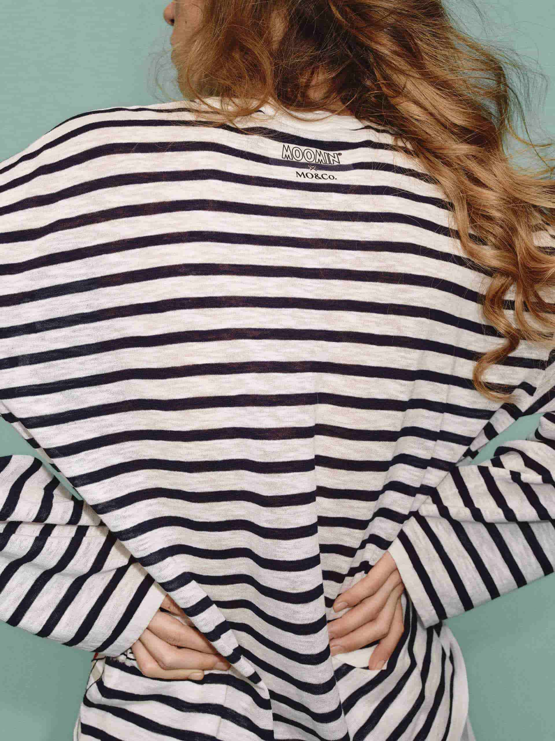 Cartoon Printed Striped Sweater - Image 8