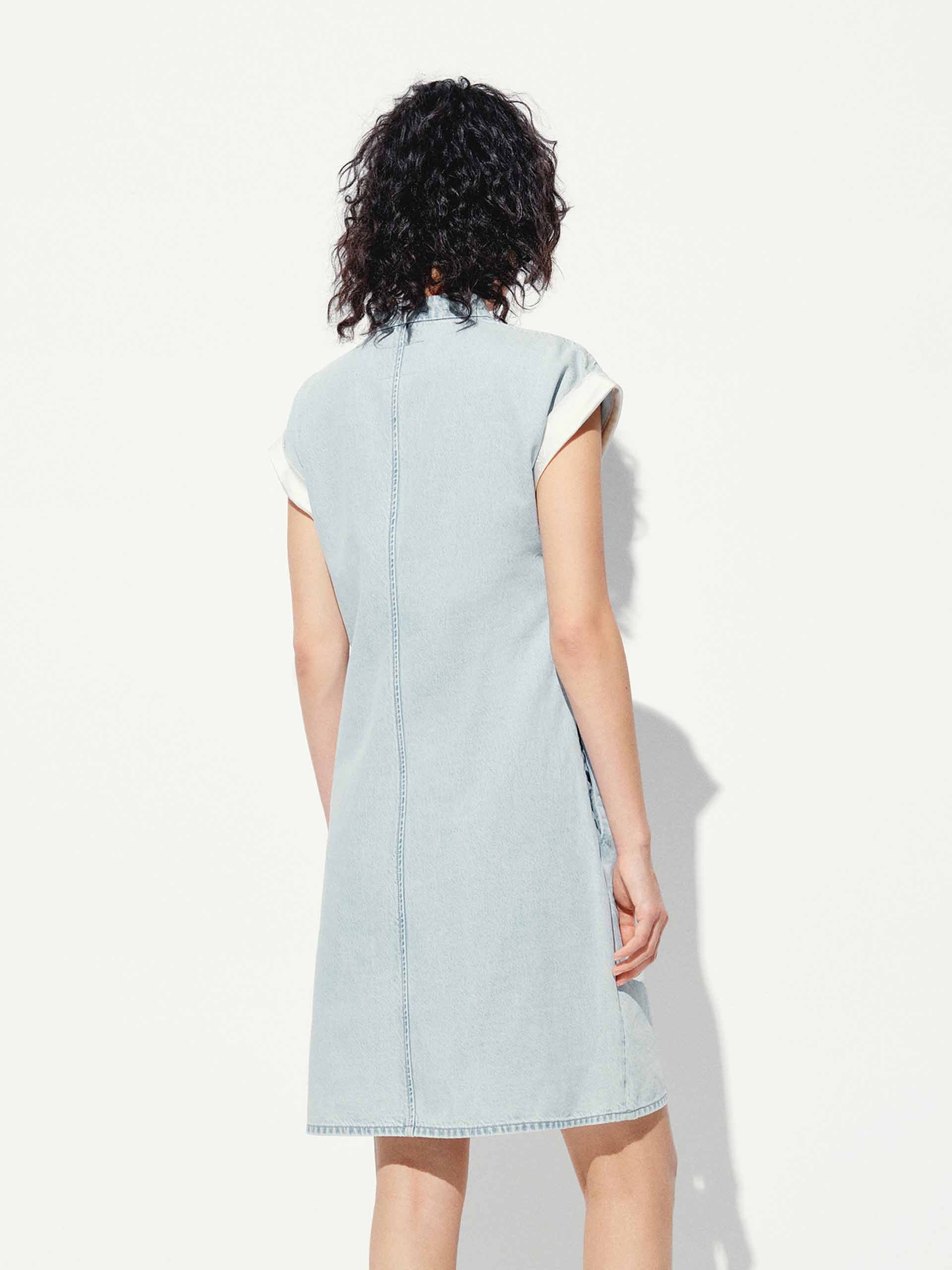 Cheongsam Denim Mini Dress - Image 6