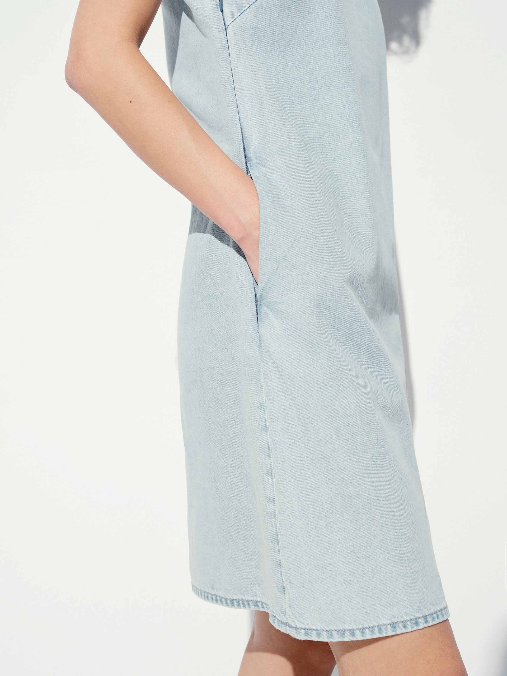 Cheongsam Denim Mini Dress - Image 8