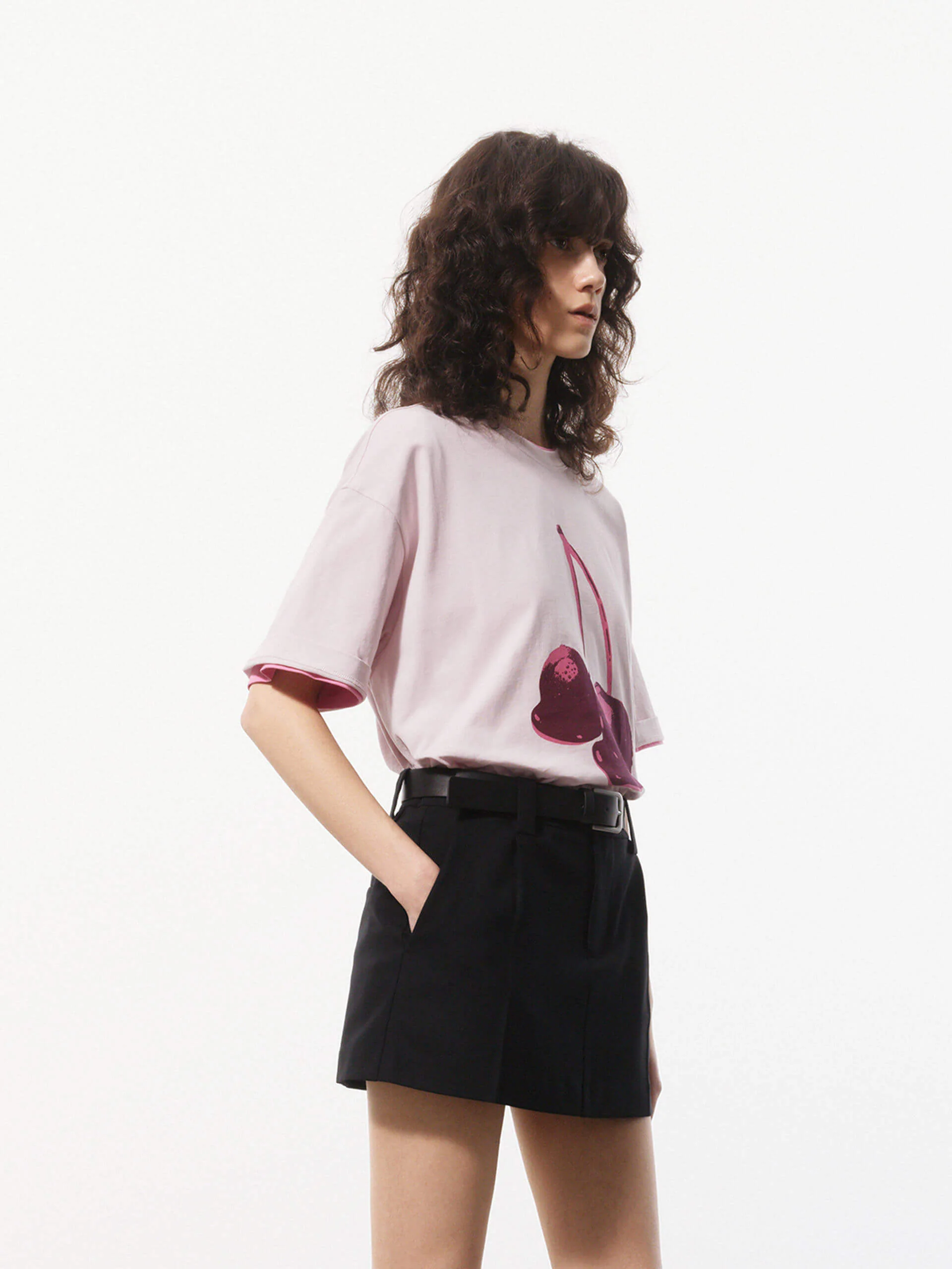 Cherries Pattern Cotton T-shirt - Image 15