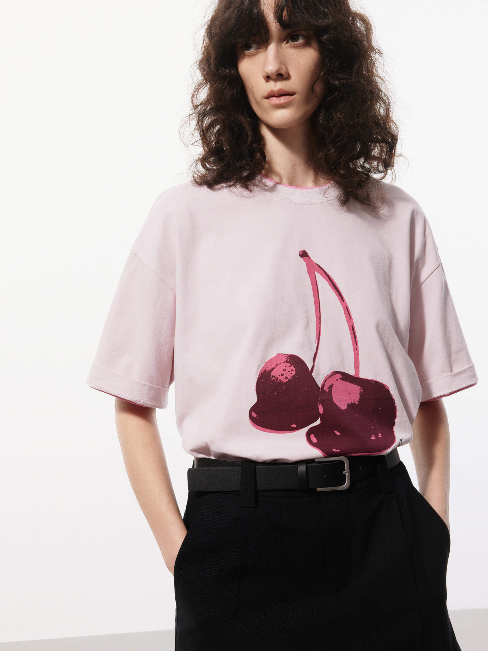 Cherries Pattern Cotton T-shirt - Image 9