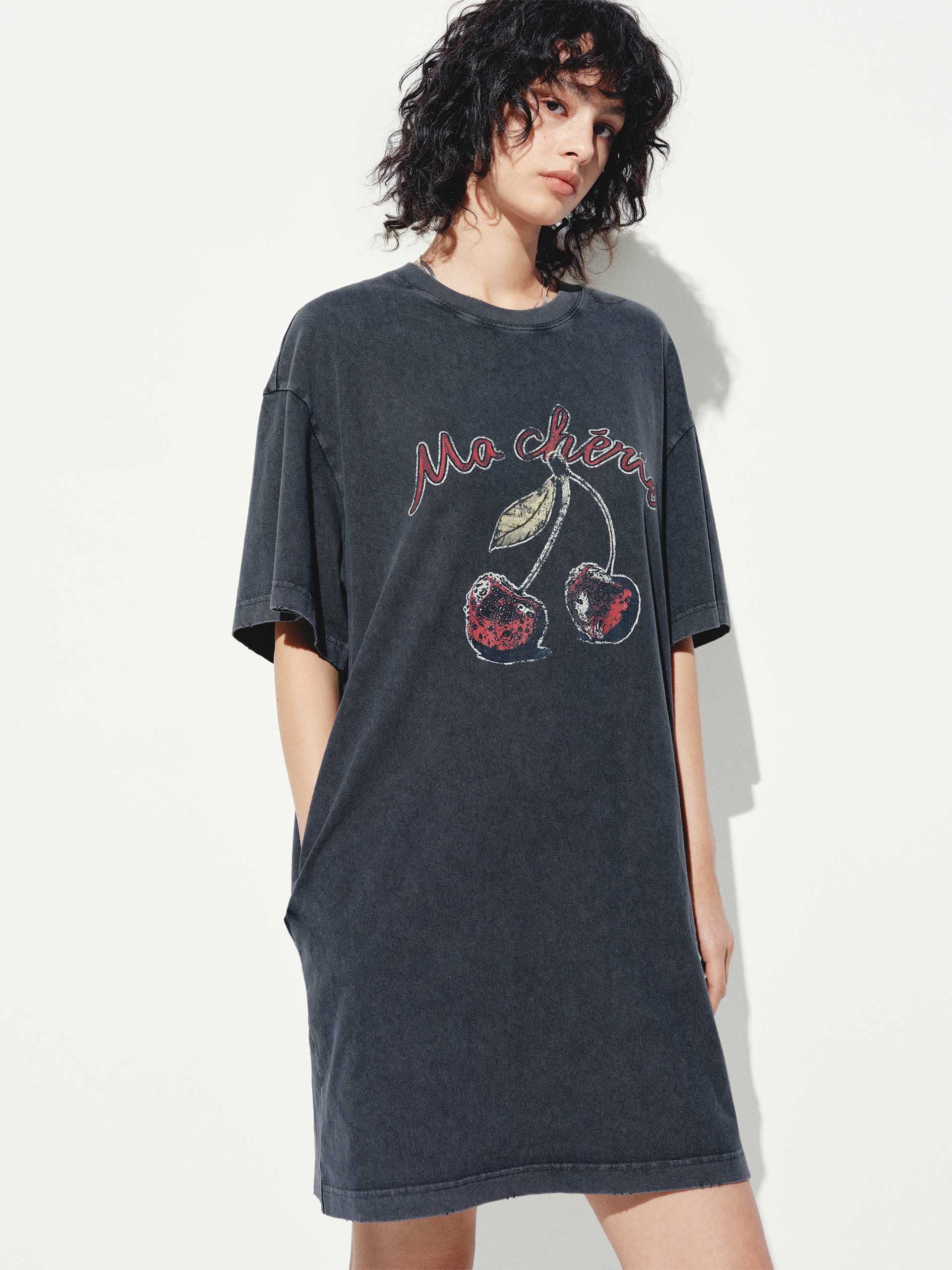 Cherry Cotton Loose Dress