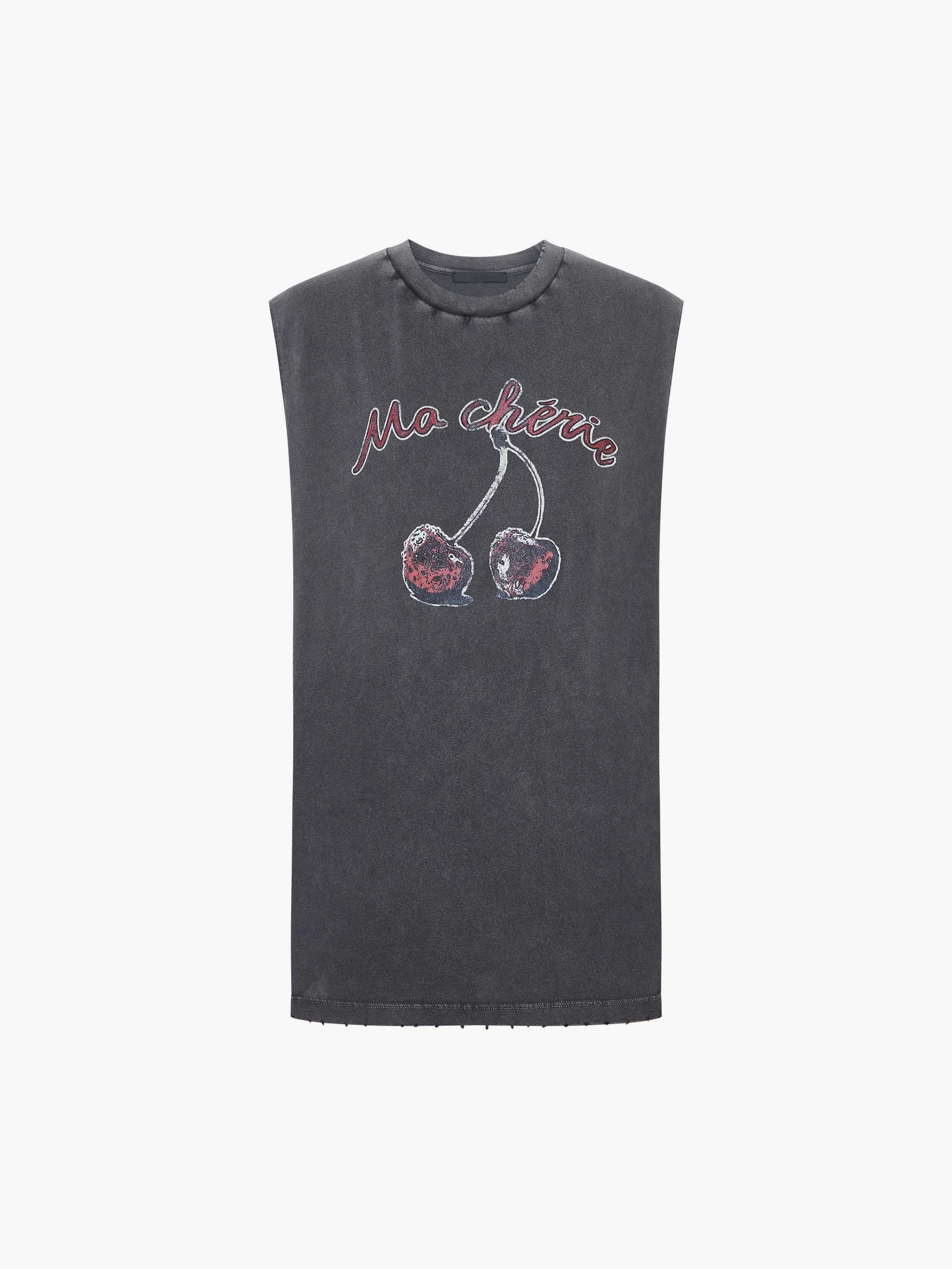 Cherry Sleeveless Cotton T-shirt - Image 5