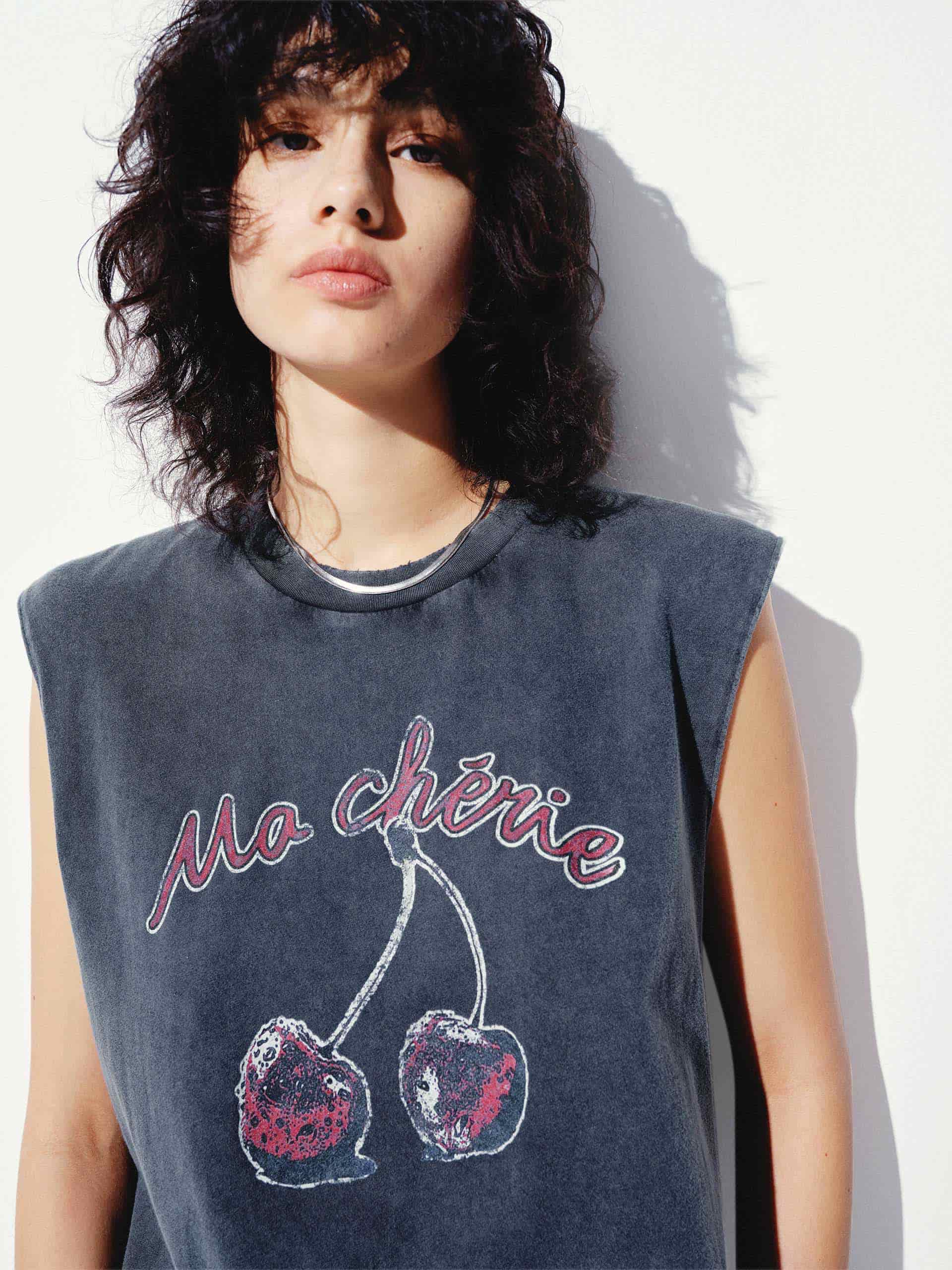 Cherry Sleeveless Cotton T-shirt - Image 7