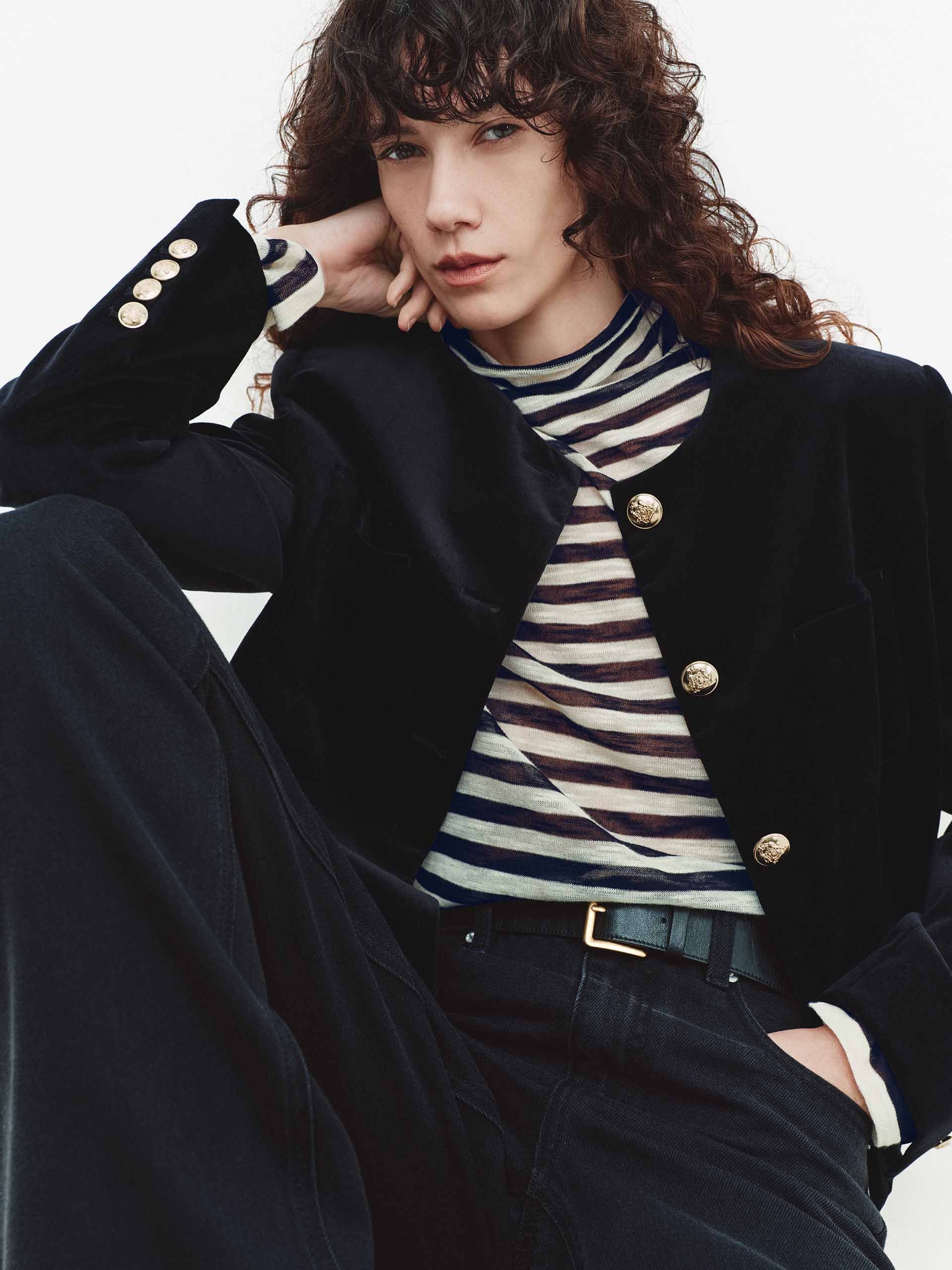 Collarless Cropped Jacket - Image 8