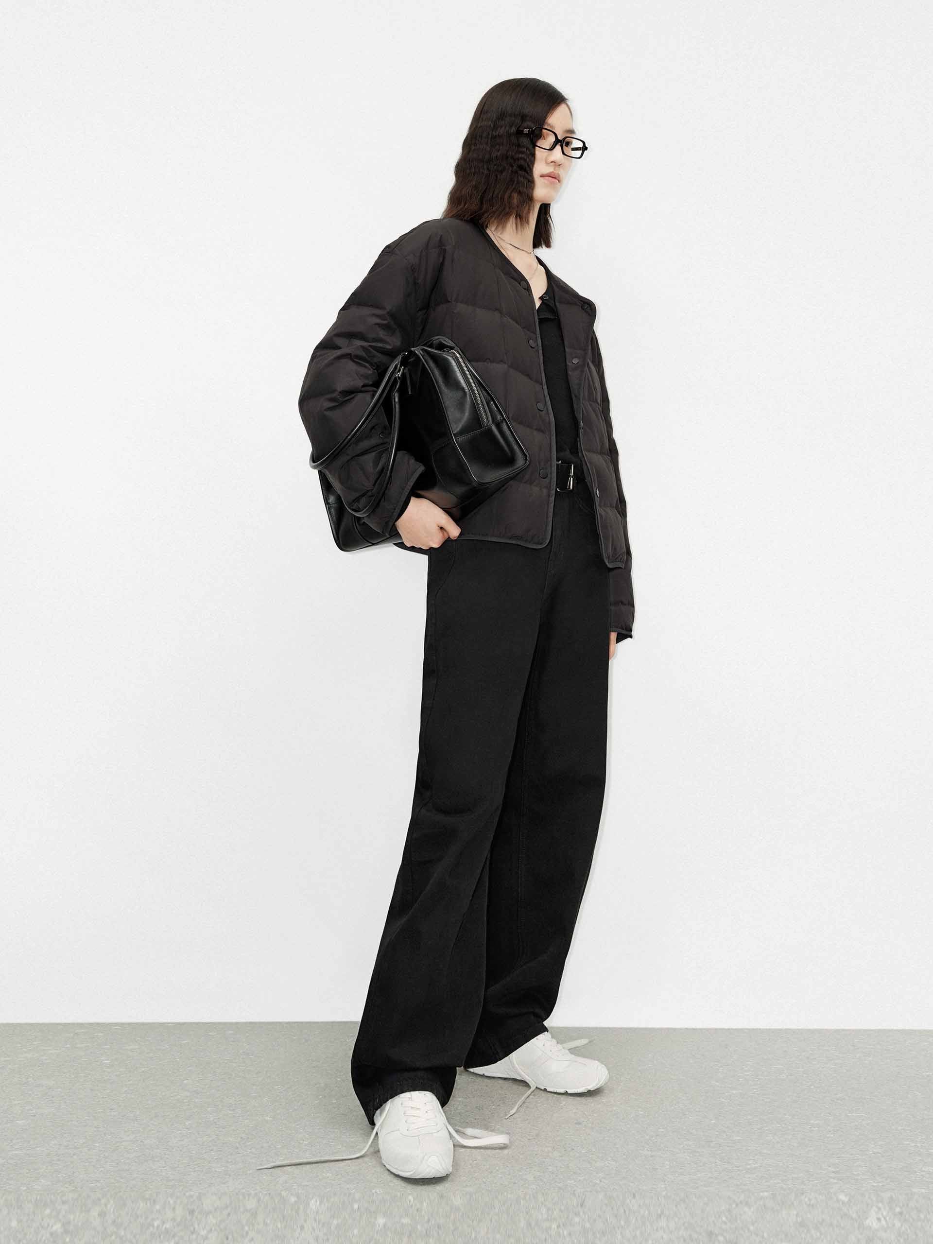 Collarless Quilted Puffer Jacket - Image 10