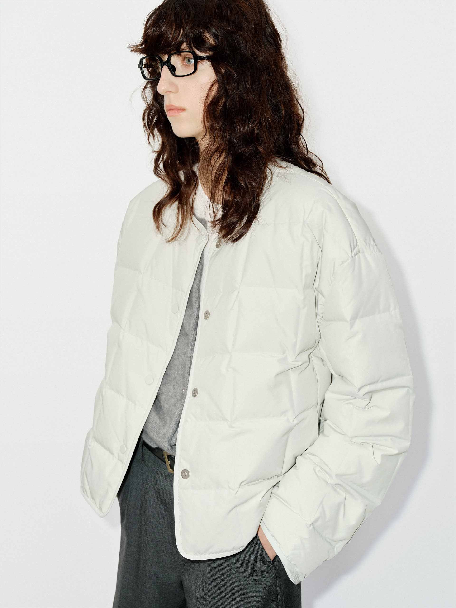 Collarless Quilted Puffer Jacket - Image 22