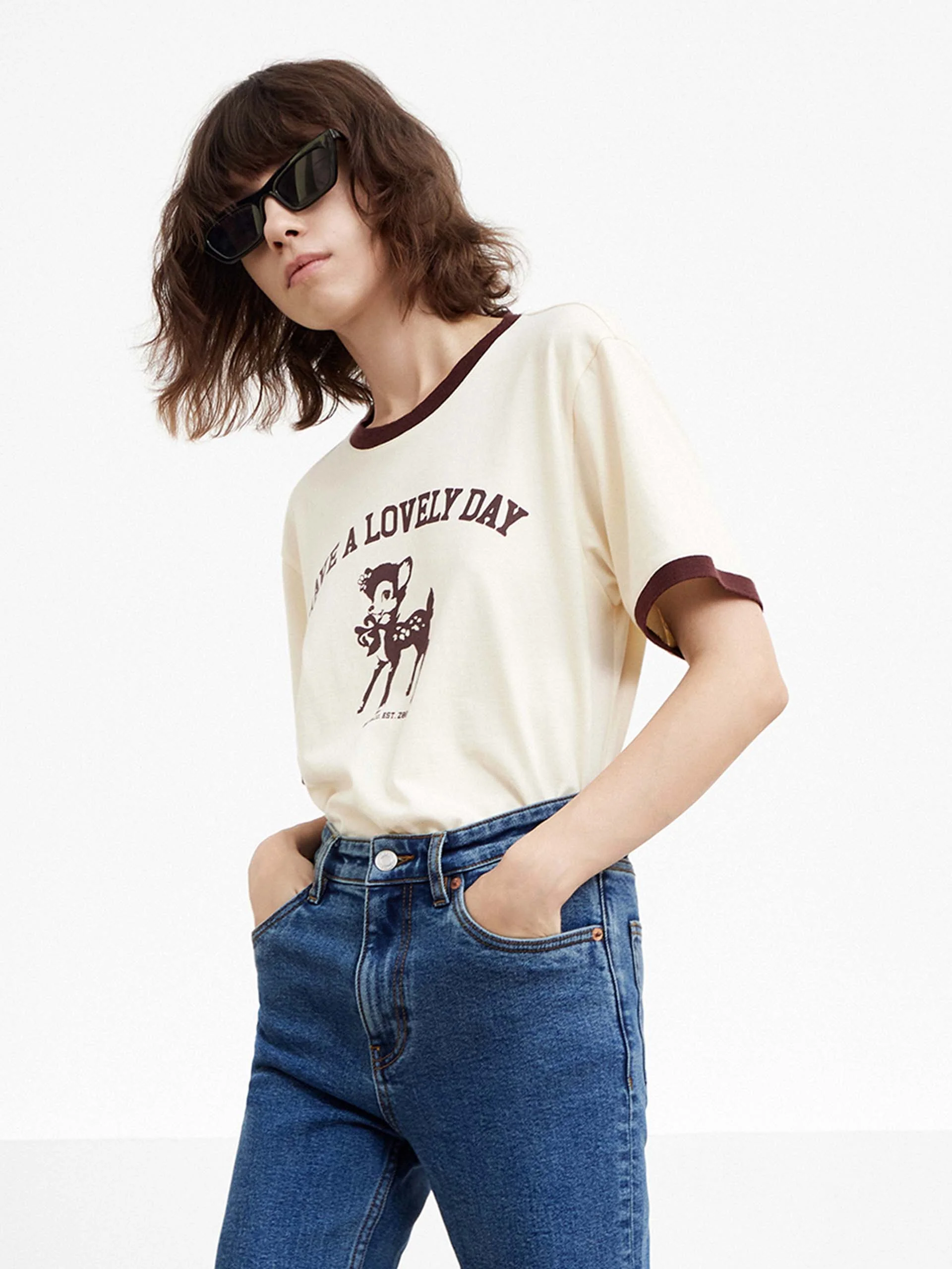 Contrast Cartoon Print T-shirt - Image 3