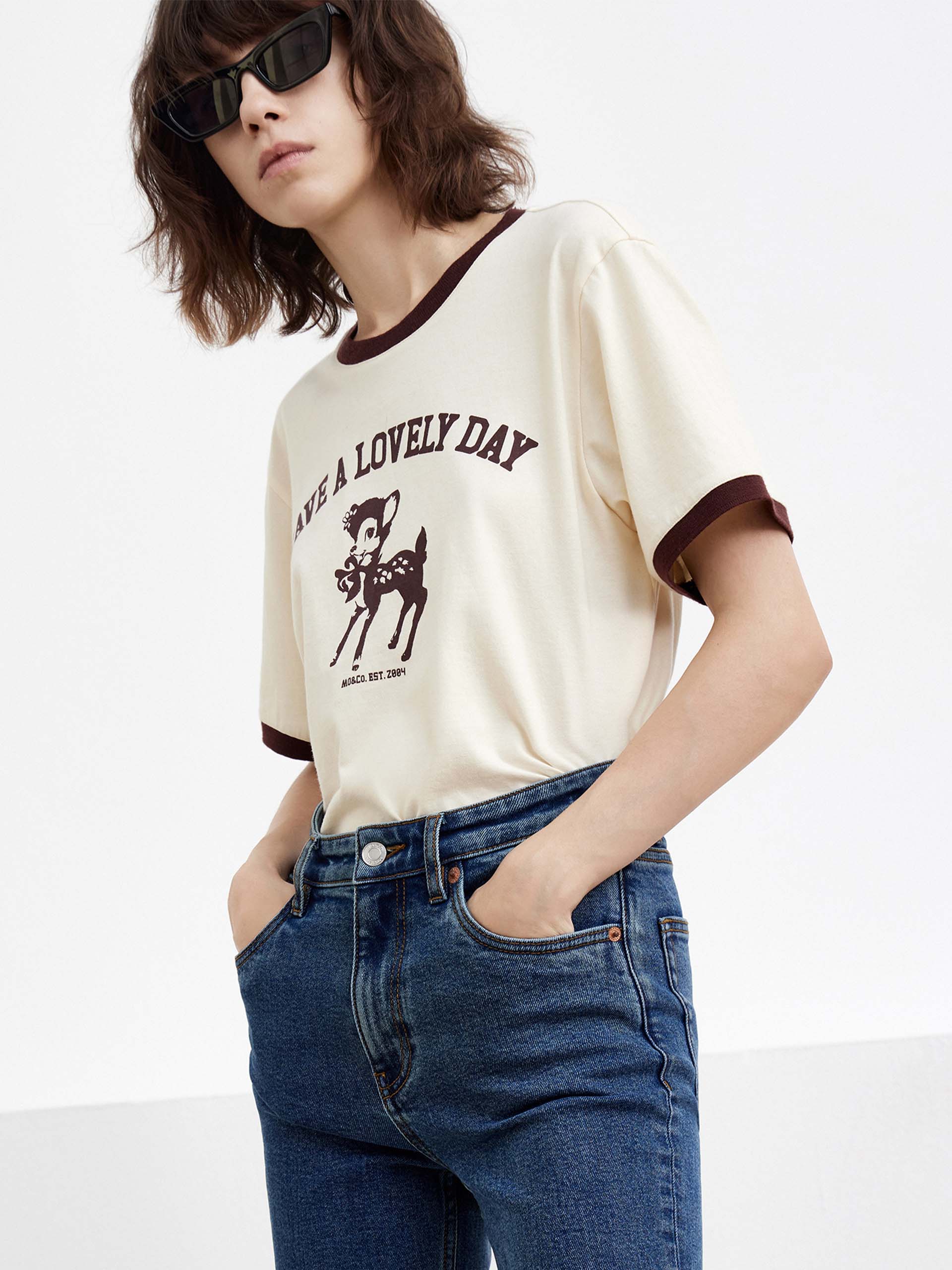 Contrast Cartoon Print T-shirt - Image 5