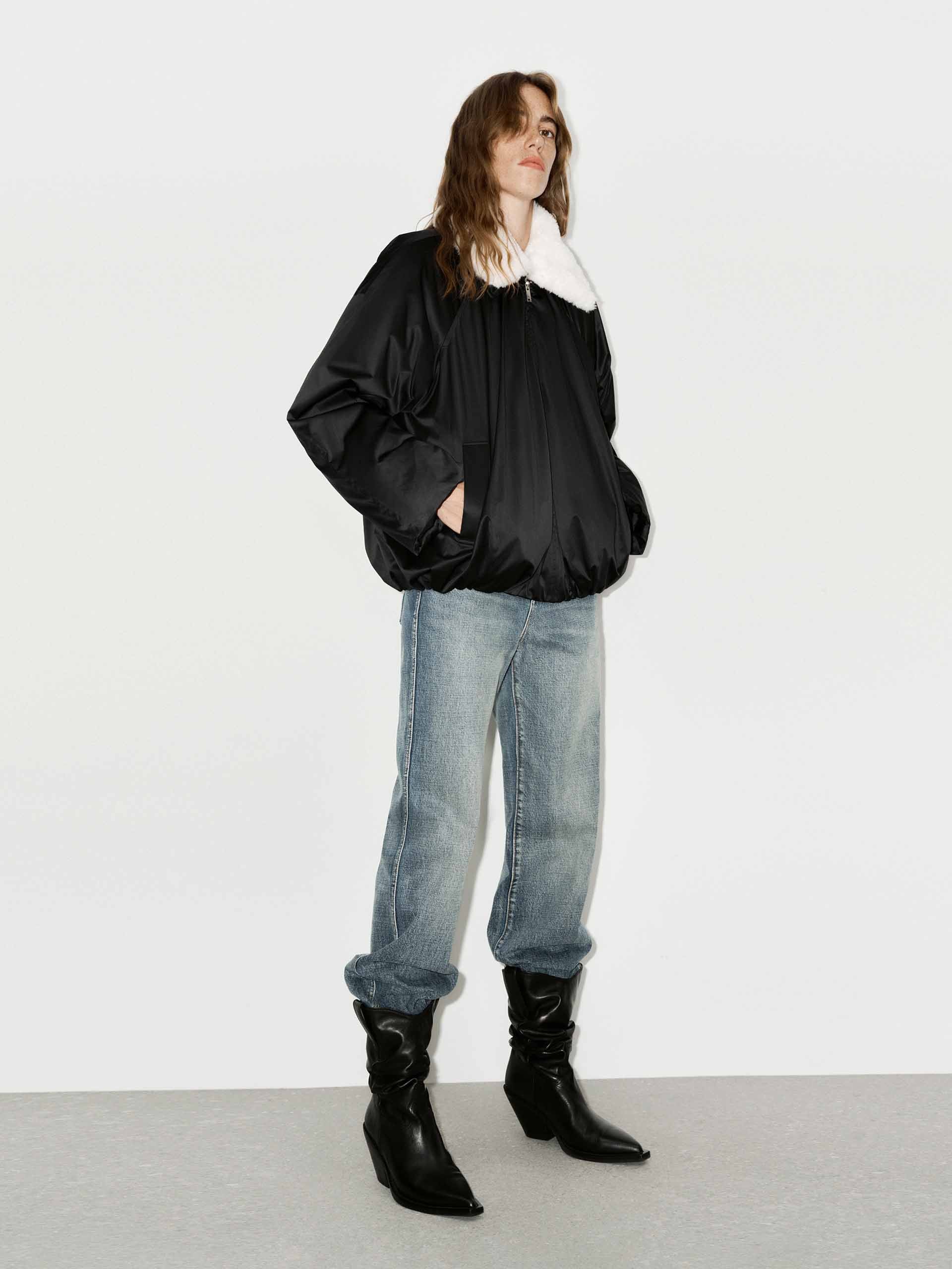 Contrast Collar Quilted Jacket - Image 6