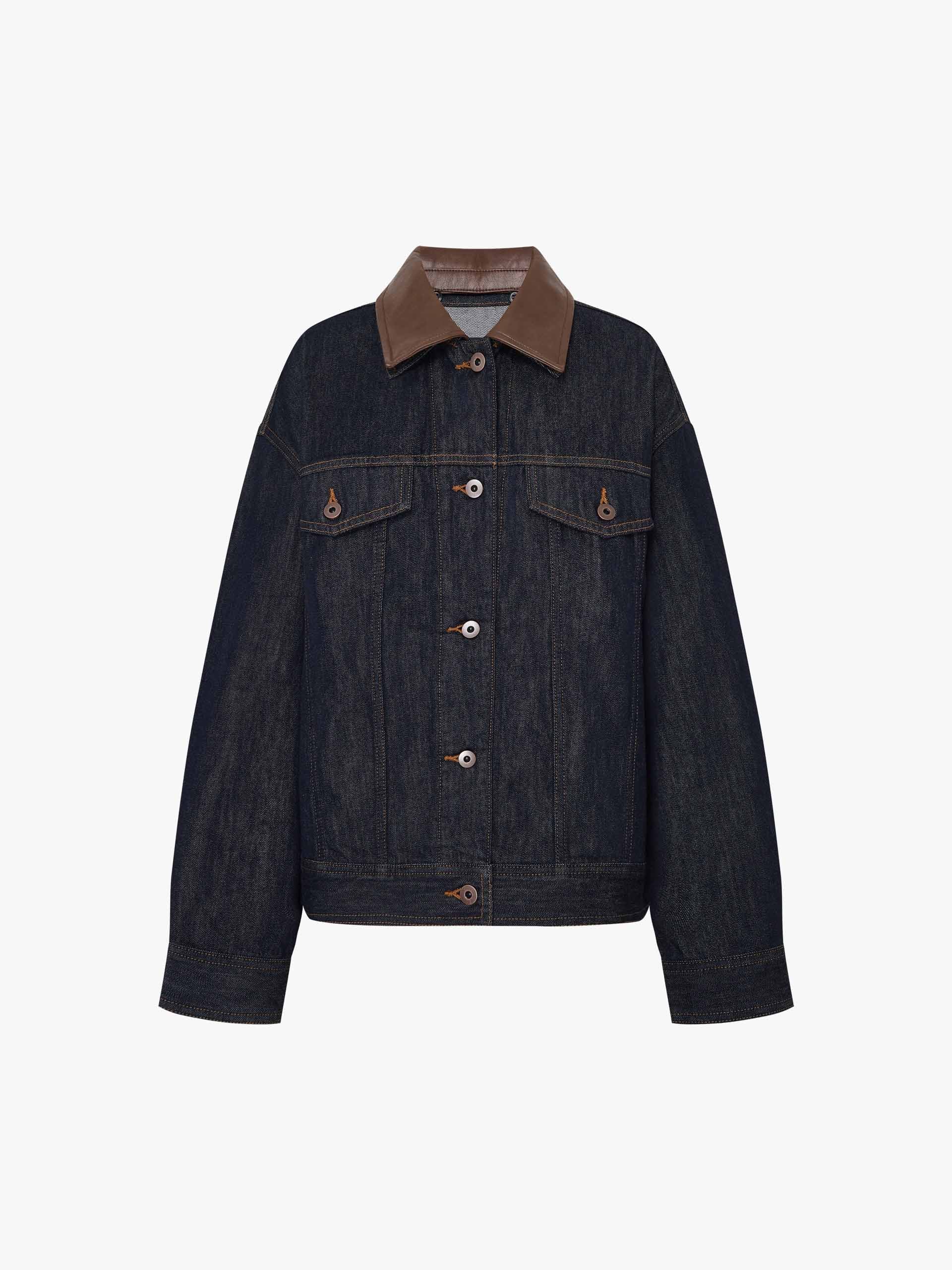 Contrast Cotton Denim Jacket - Image 5