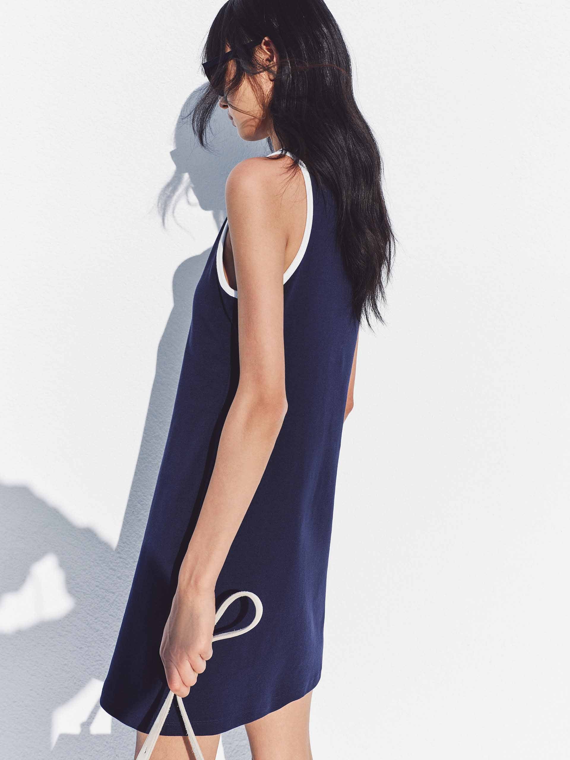 Contrast Cotton Tank Dress - Image 8