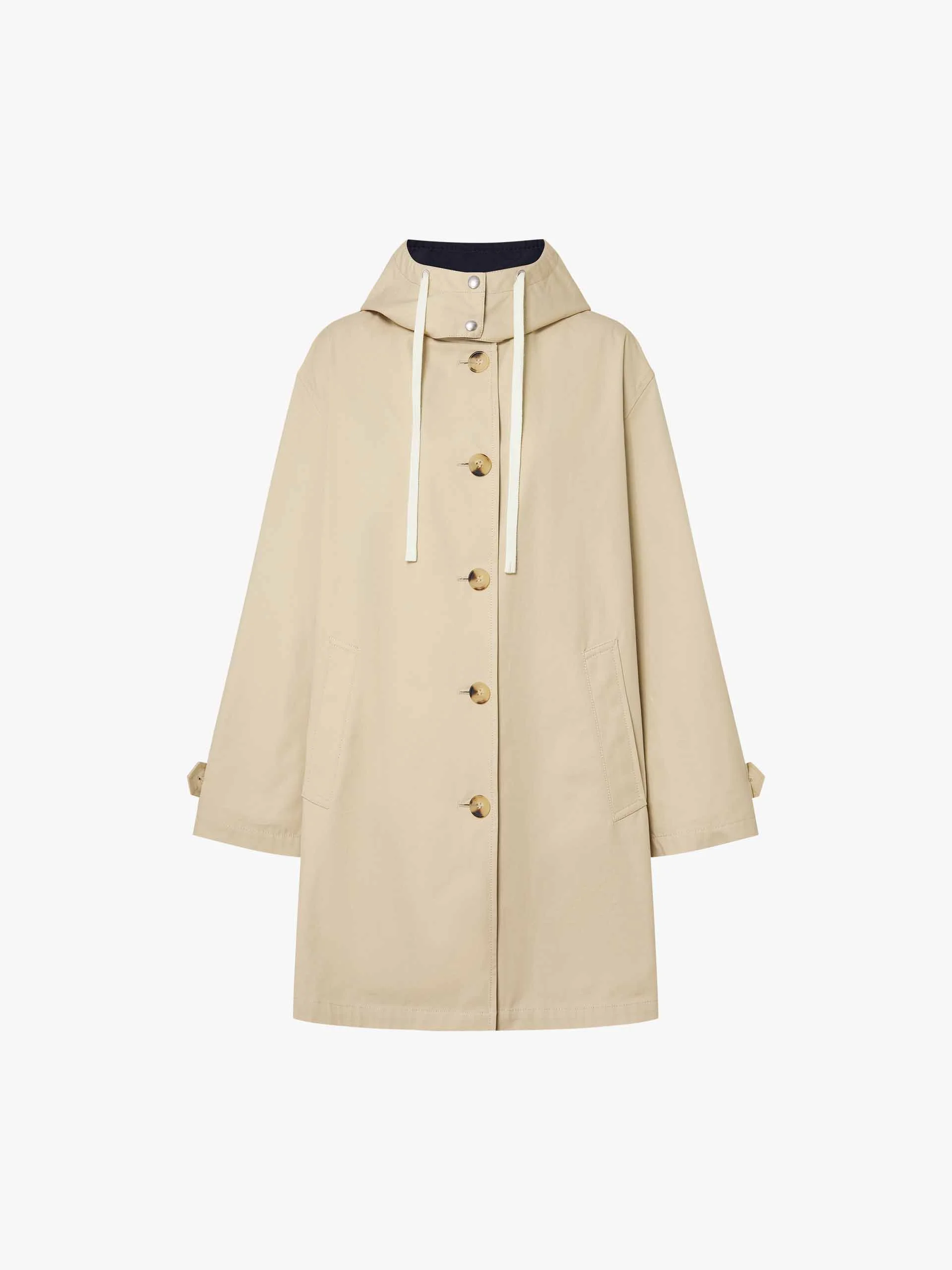 Contrast Detail Hood Trench Coat - Image 5