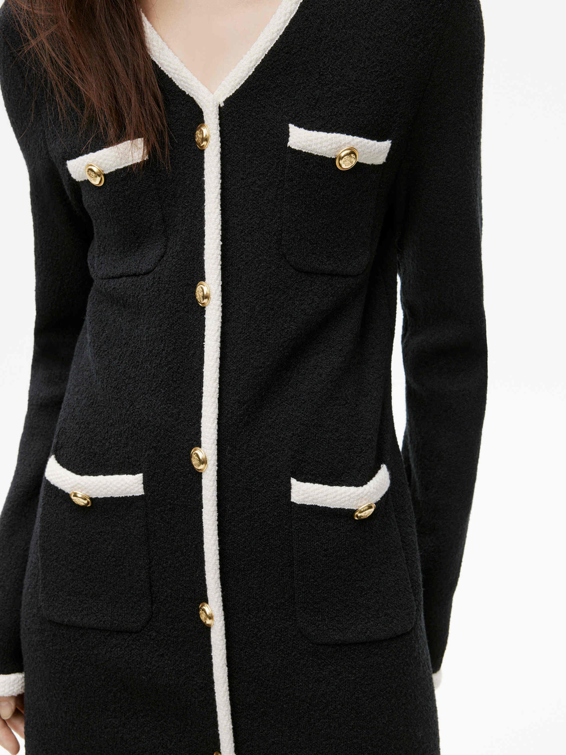 Contrast Details Knit Dress - Image 11