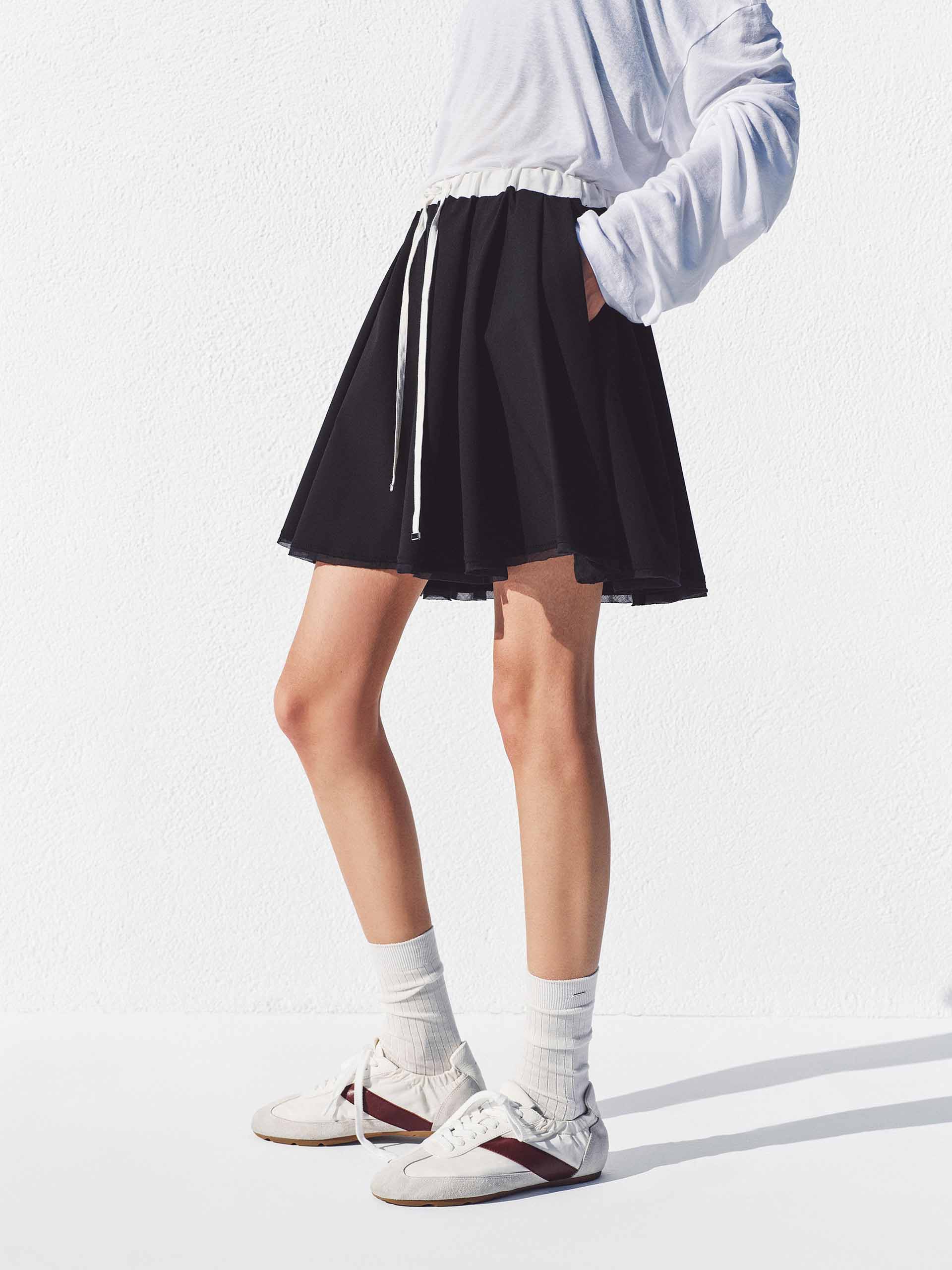 Contrast Drawstring Waist Skirt - Image 6