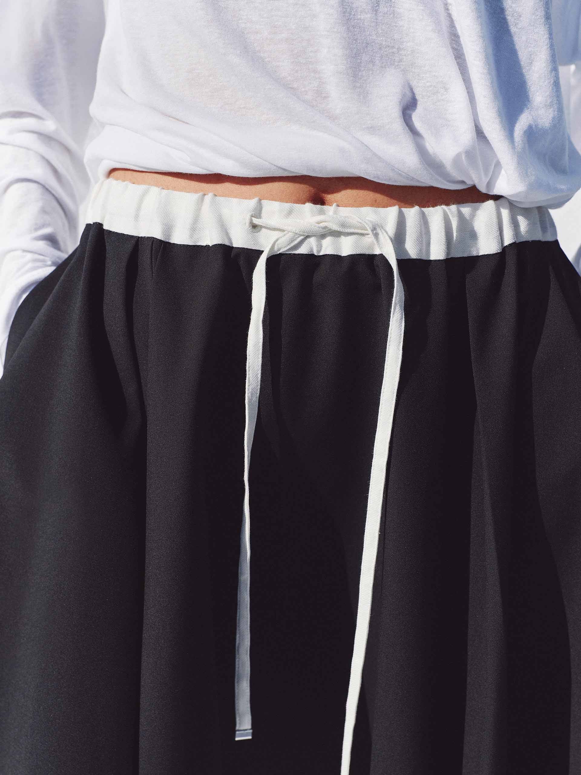 Contrast Drawstring Waist Skirt - Image 8