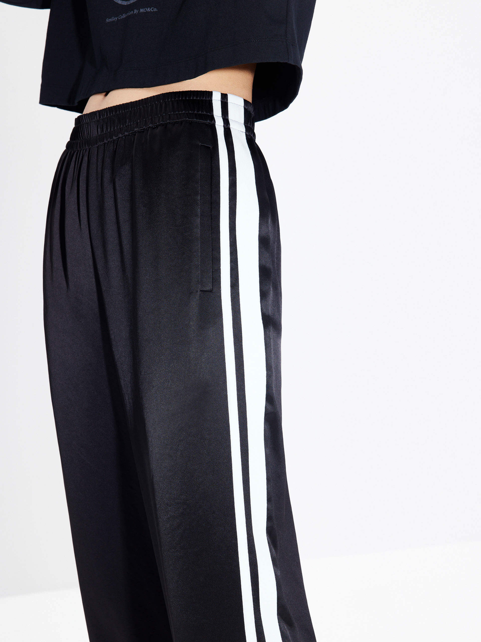 Contrast Elastic Waist Pants - Image 5