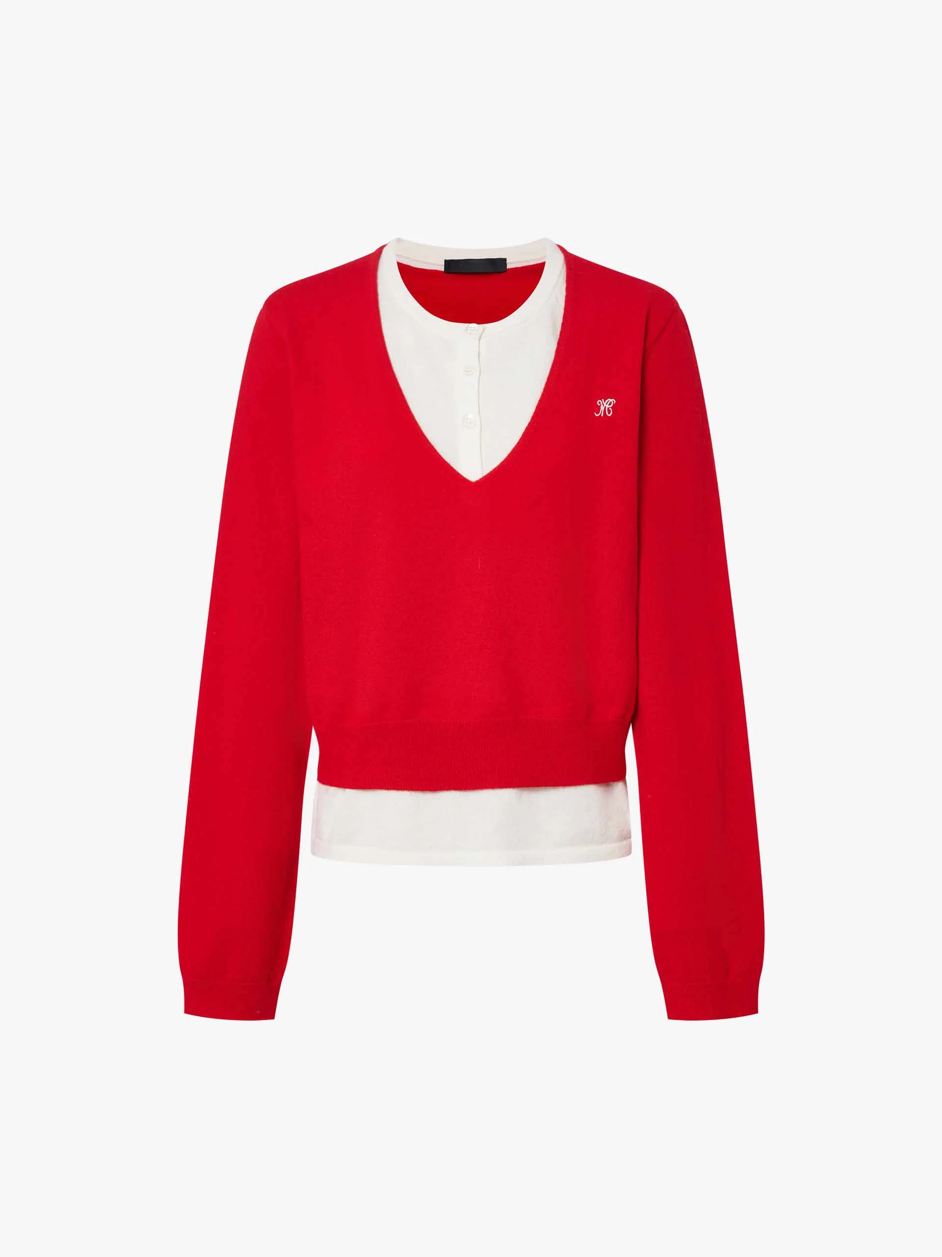 Contrast Layered Cropped Sweater - Image 5
