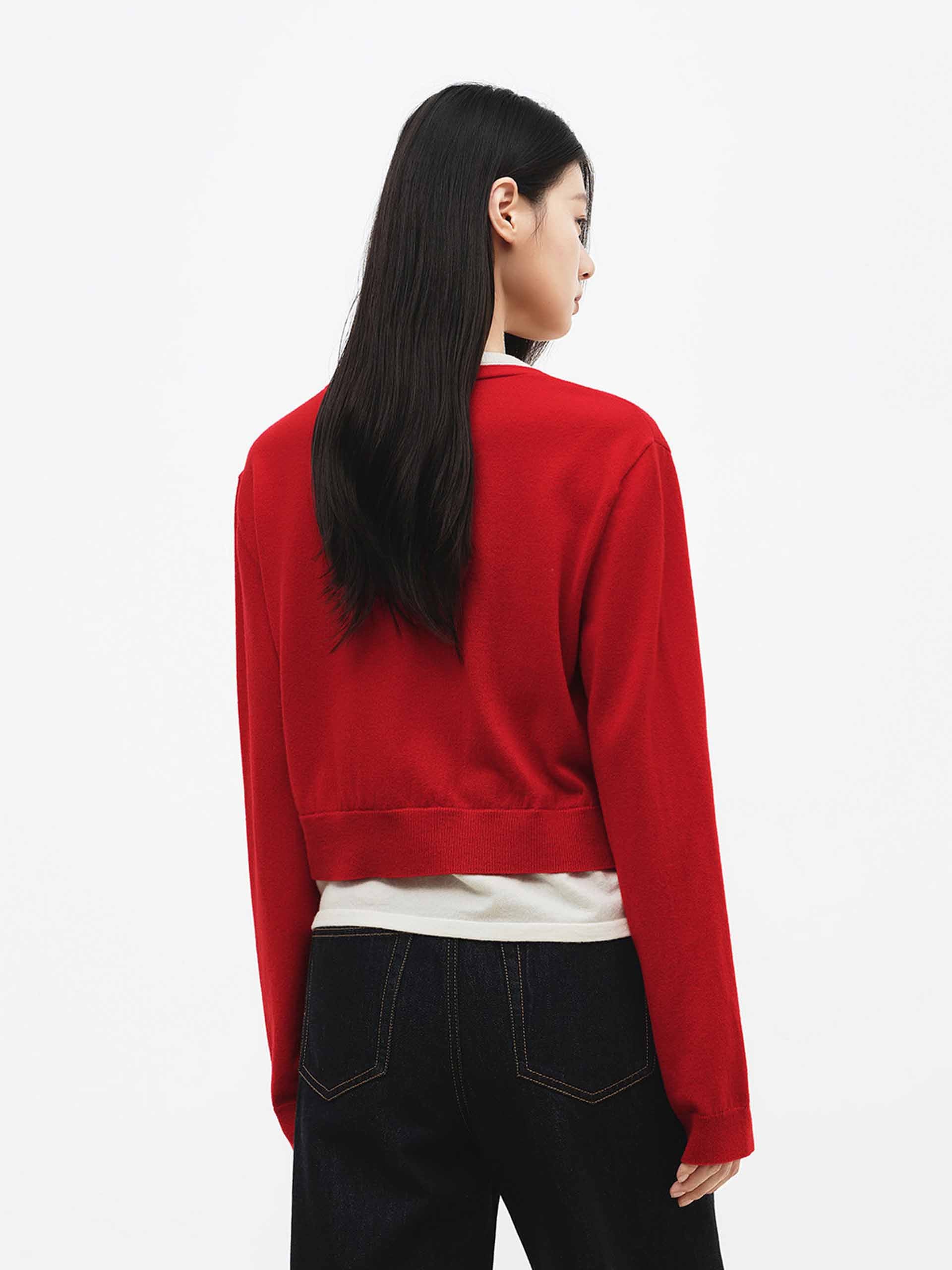 Contrast Layered Cropped Sweater - Image 6