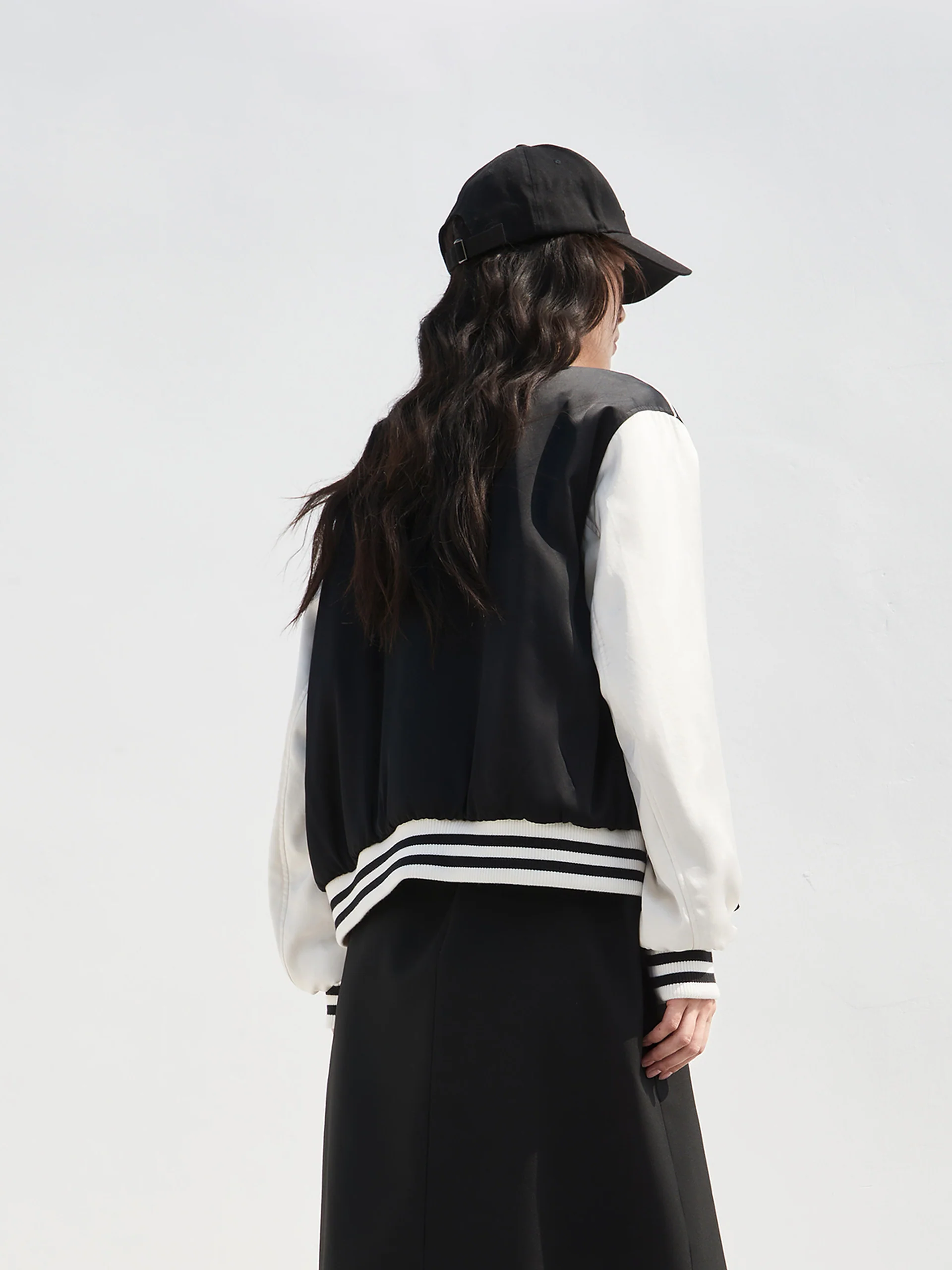 Contrast Logo Baseball Jacket - Image 3