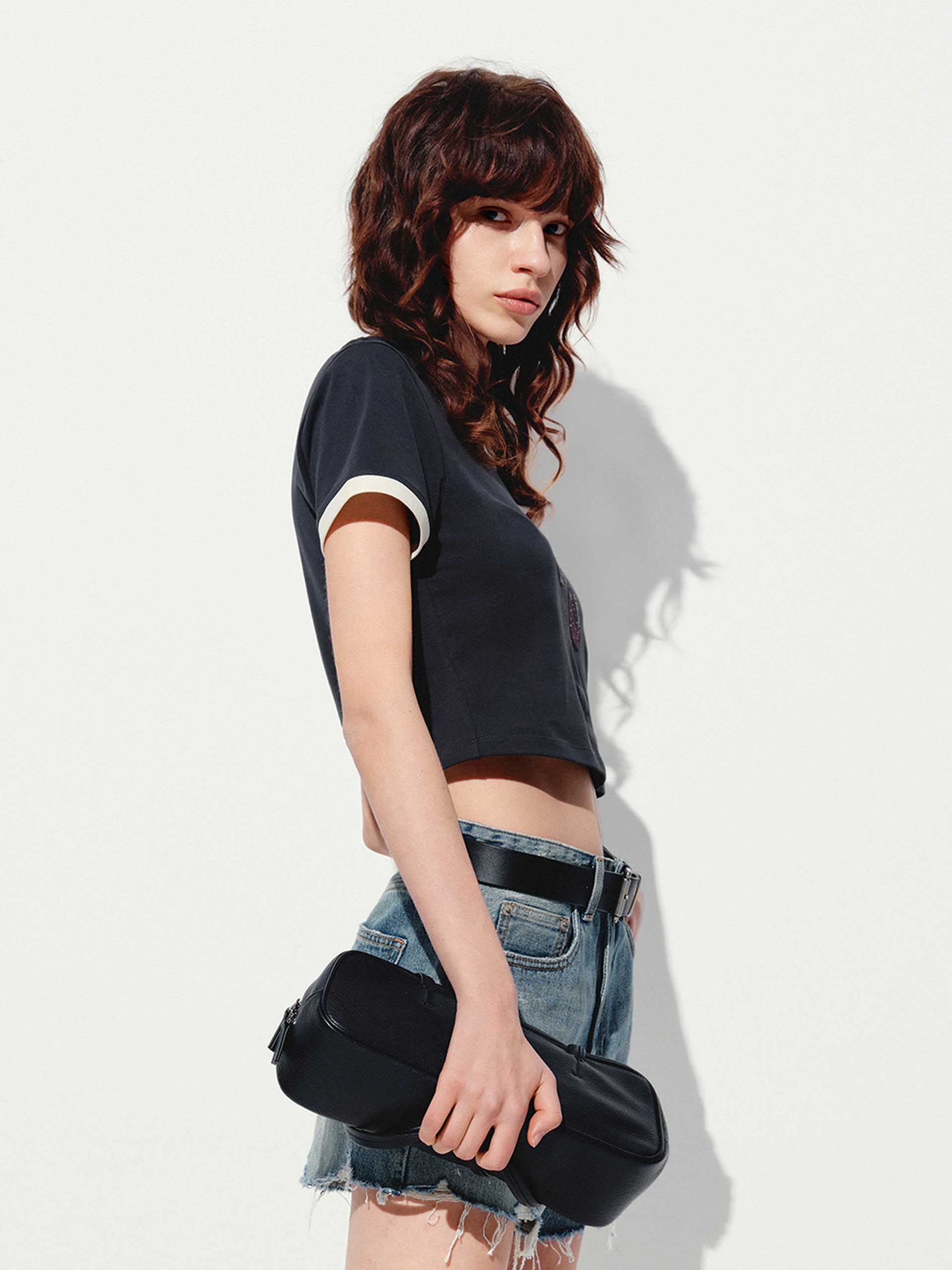 Contrast Logo Cropped T-shirt - Image 15