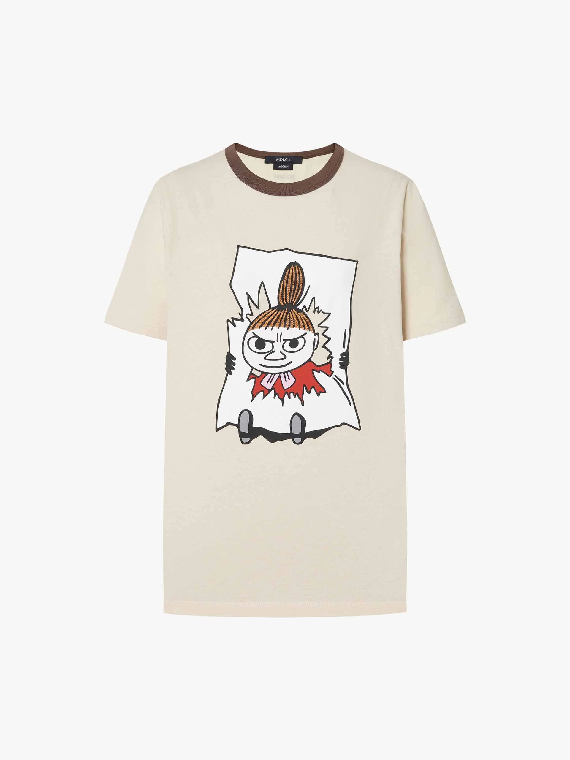 Contrast Neckline Printed T-shirt - Image 5