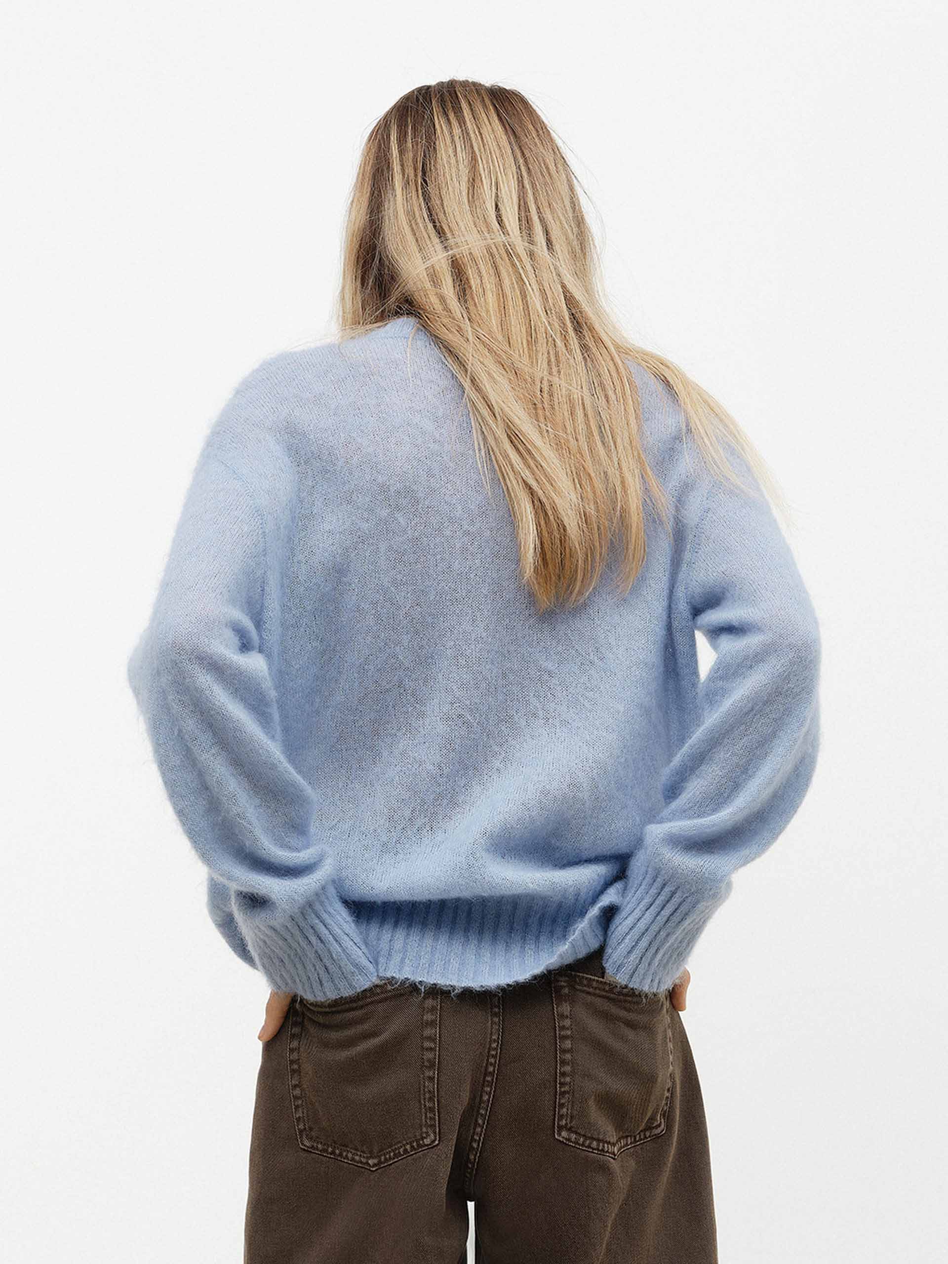 Contrast Pattern Loose Sweater - Image 6