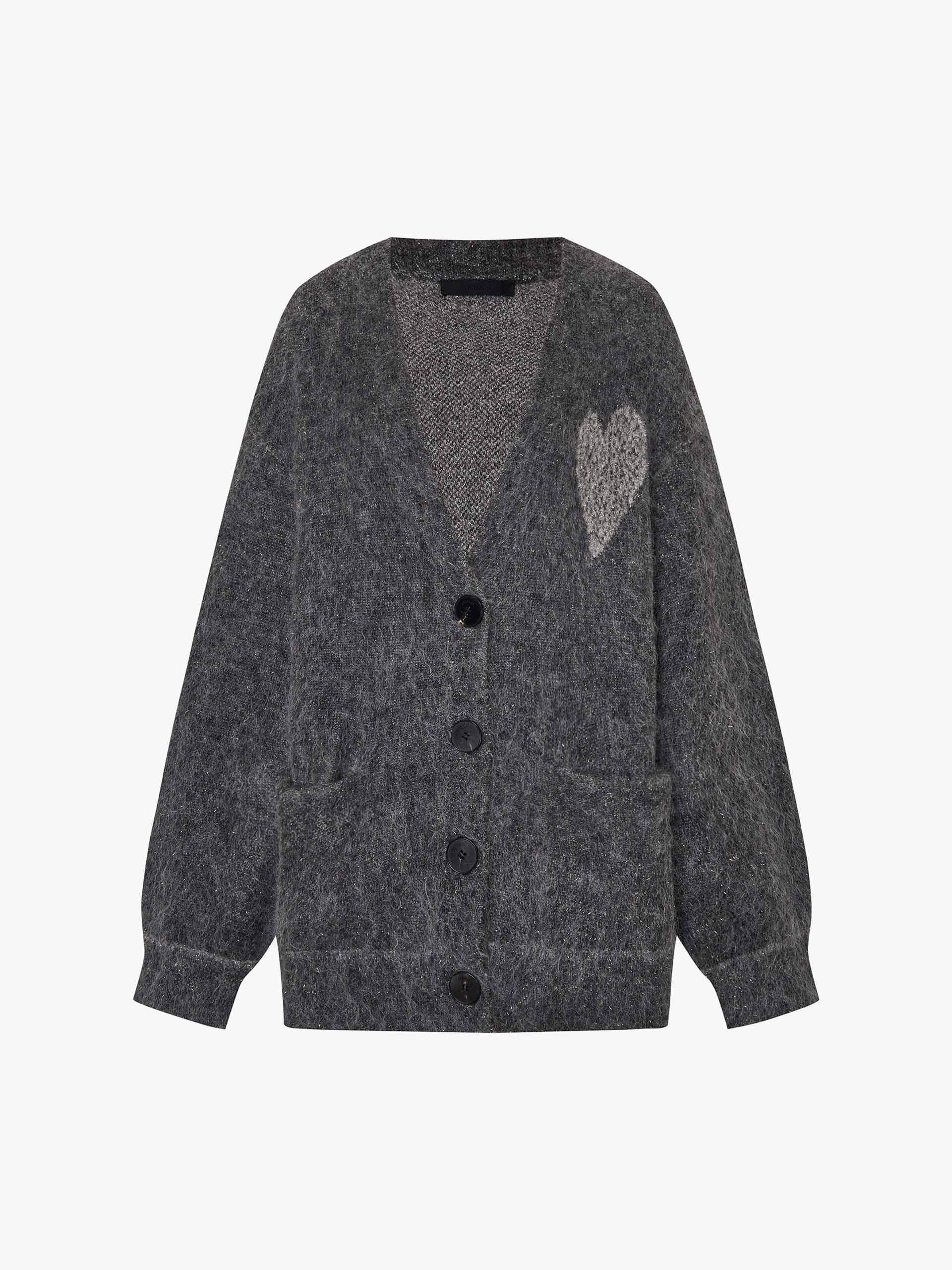 Contrast Pattern Lurex Cardigan - Image 12