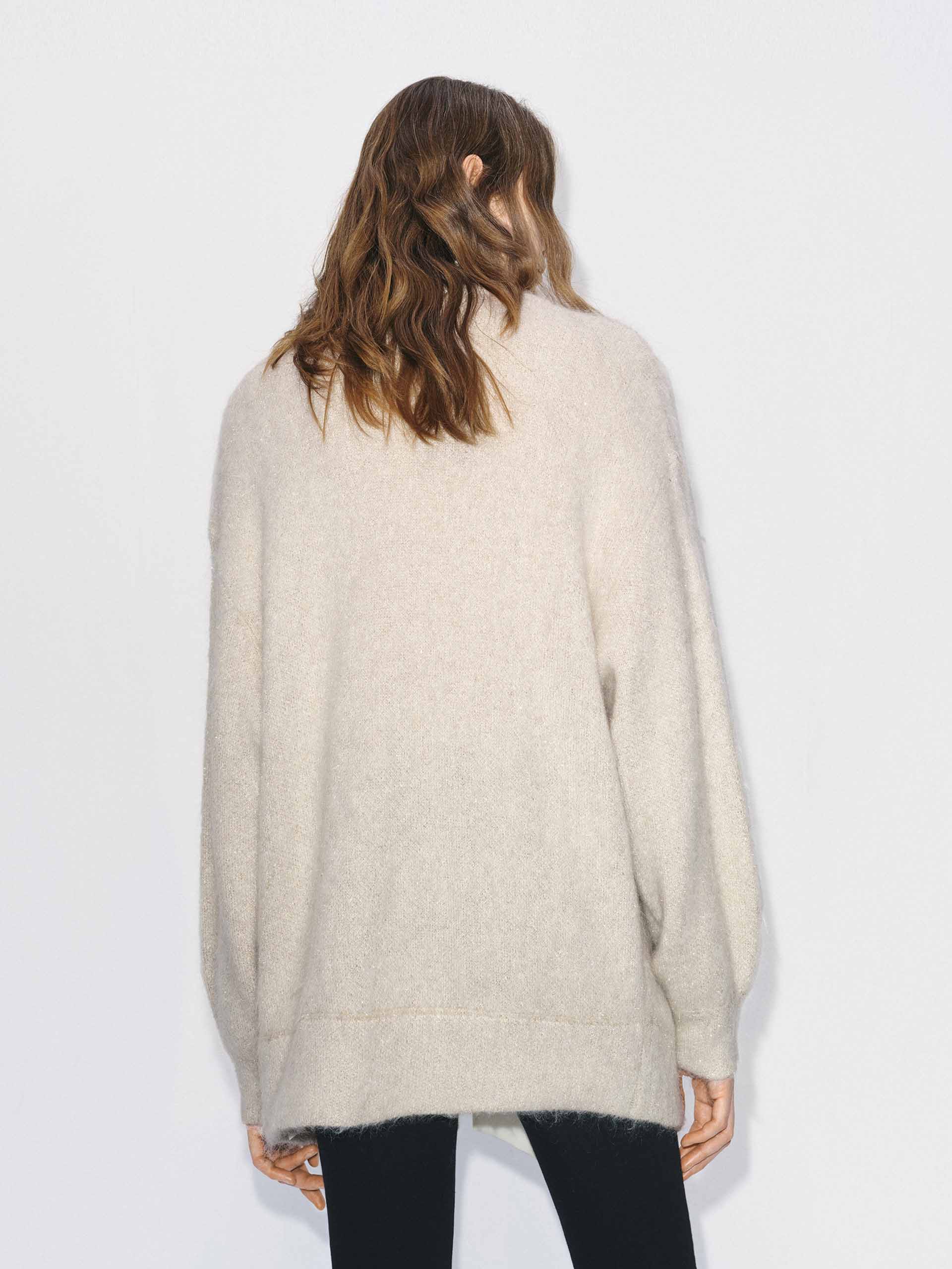 Contrast Pattern Lurex Cardigan - Image 6