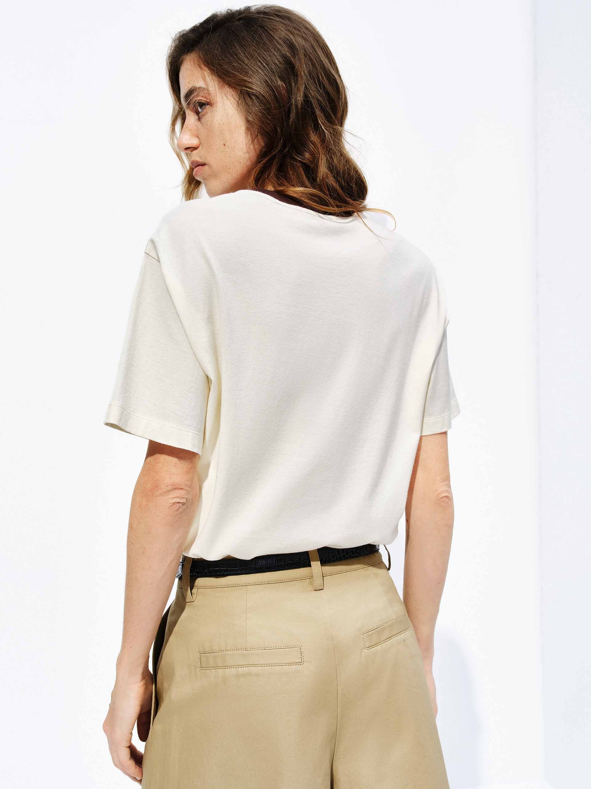 Contrast Print Cotton T-shirt - Image 11