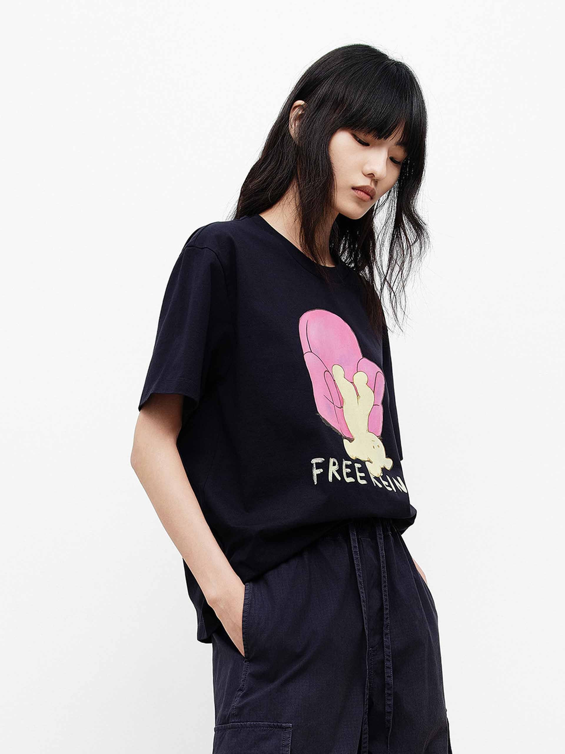 Contrast Print Cotton T-shirt - Image 3