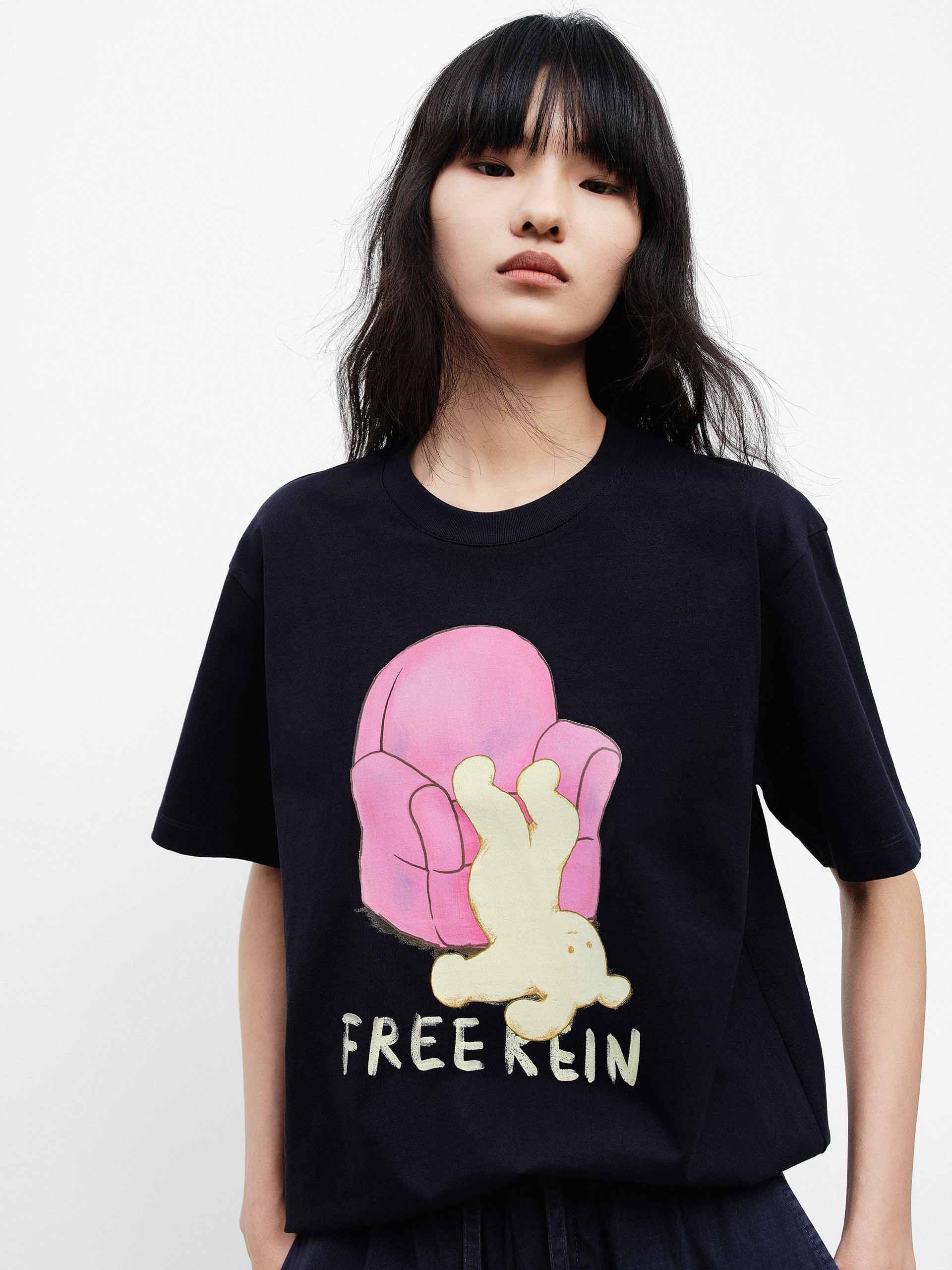 Contrast Print Cotton T-shirt - Image 8