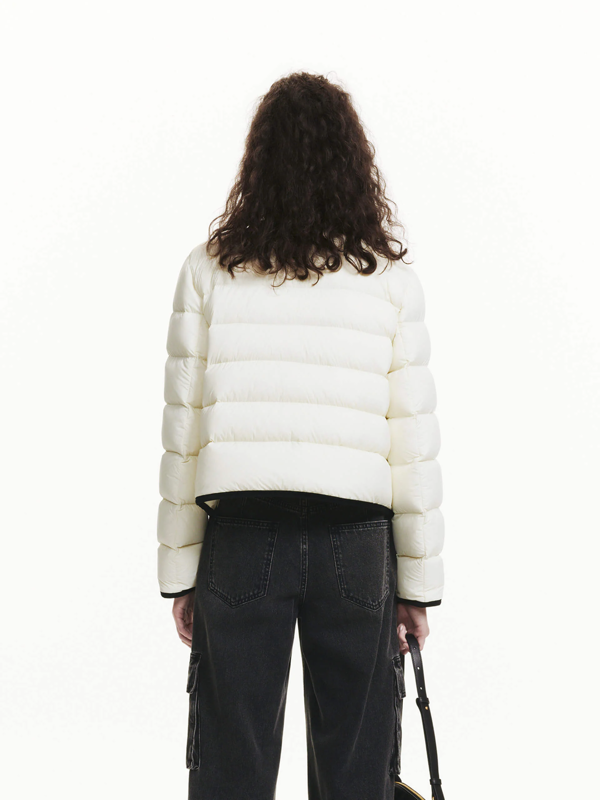 Contrast Quilted Cropped Jacket - Image 3