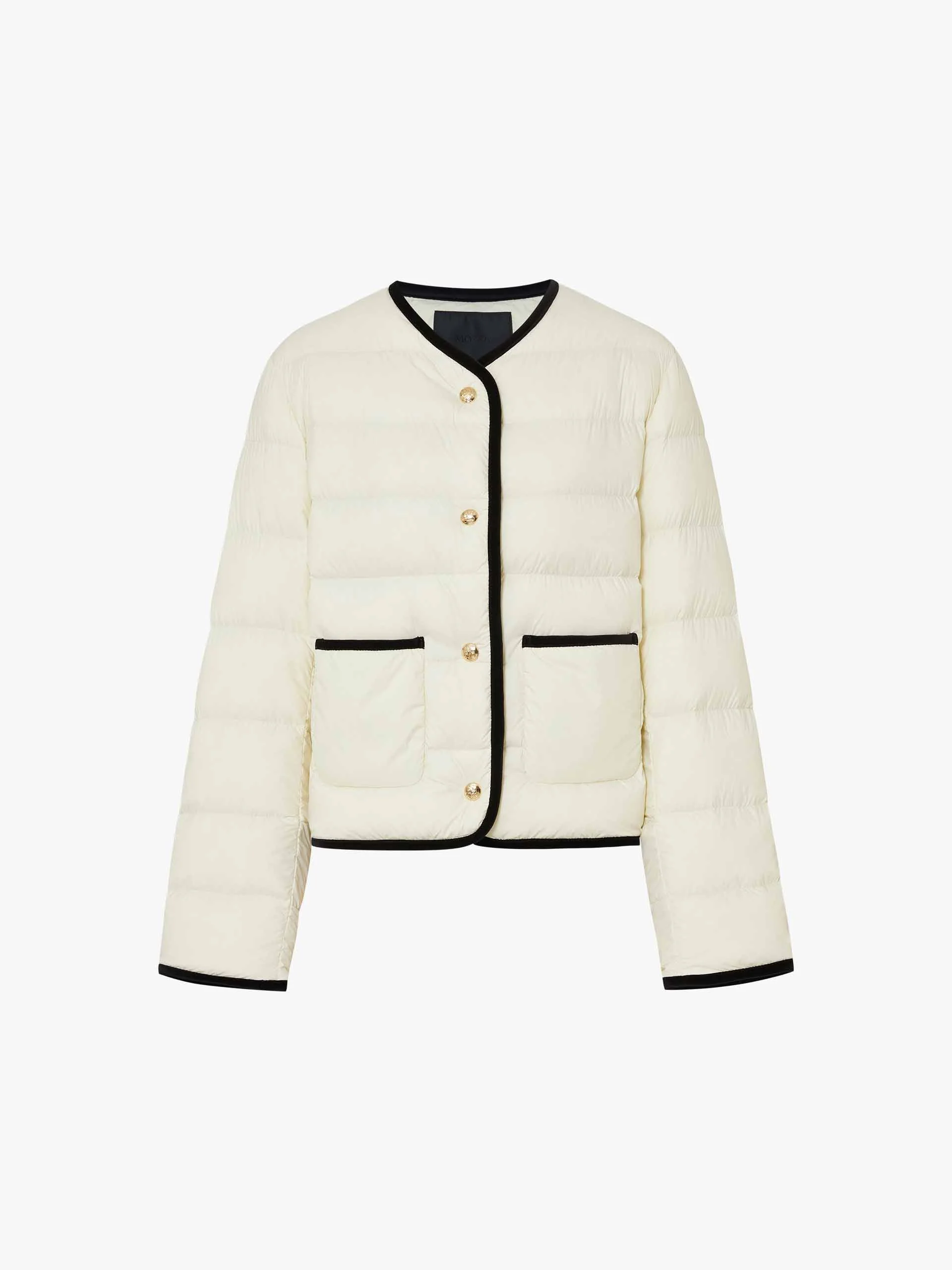 Contrast Quilted Cropped Jacket - Image 5