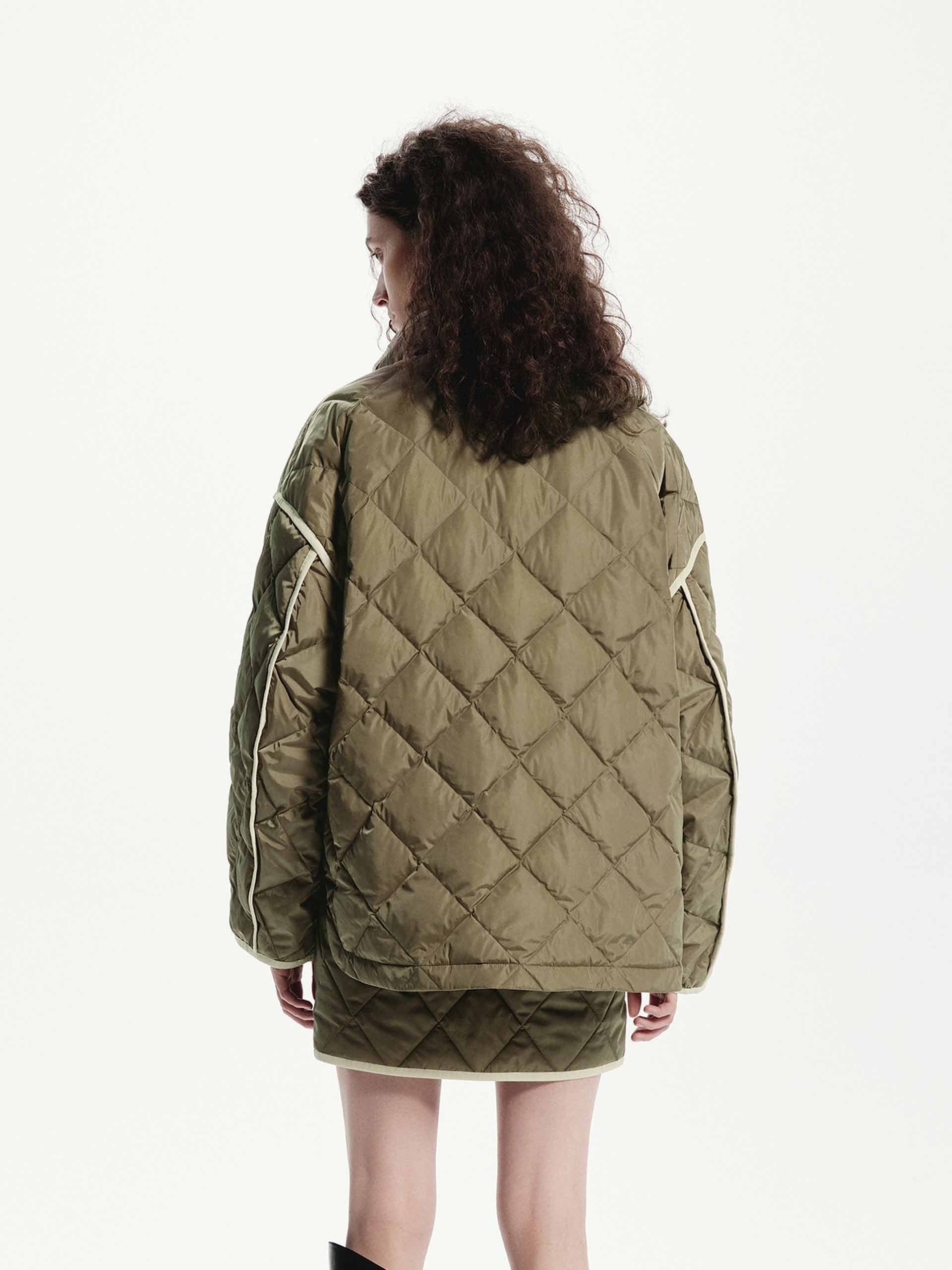 Contrast Quilted Down Jacket - Image 11