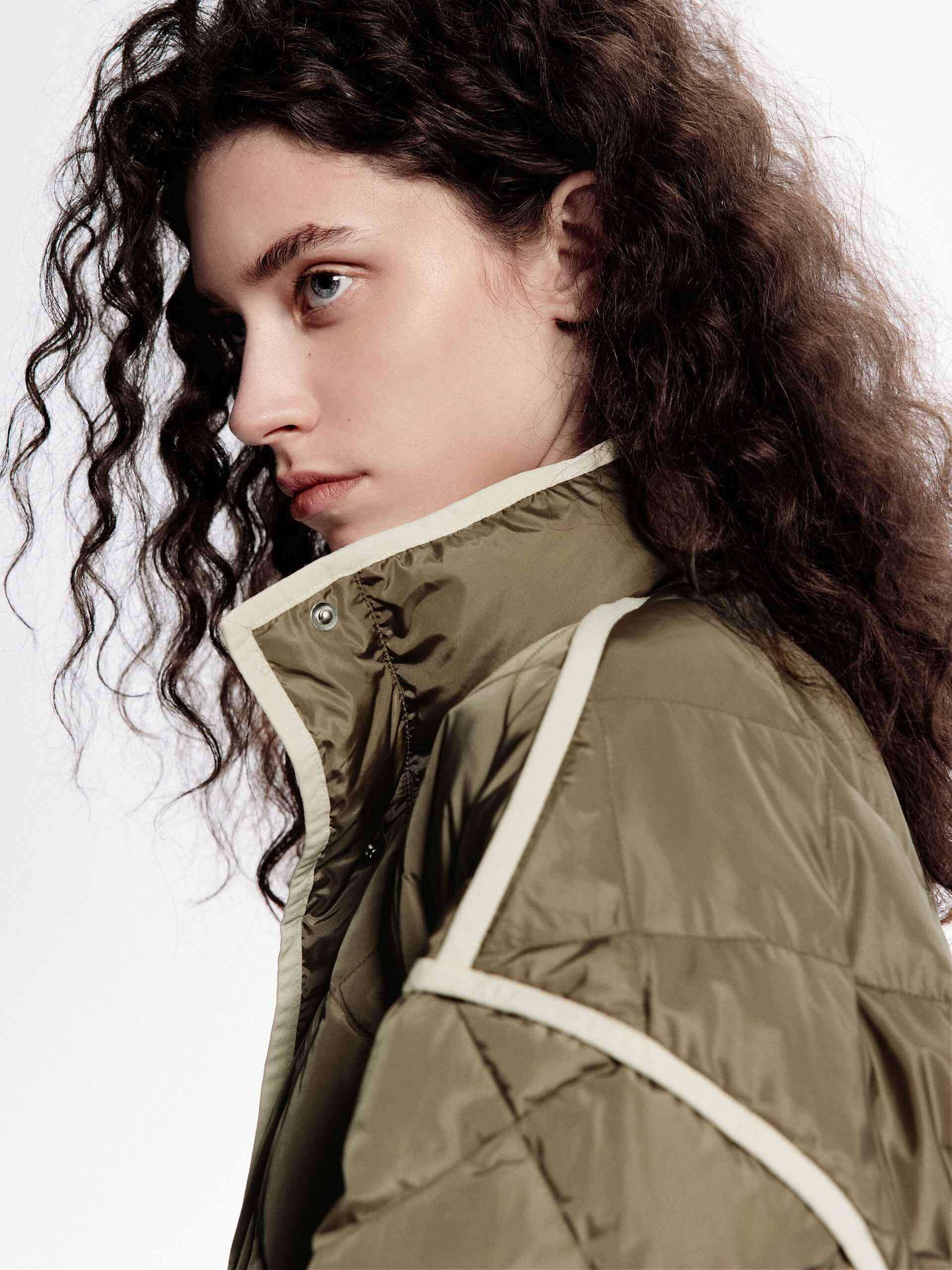 Contrast Quilted Down Jacket - Image 14
