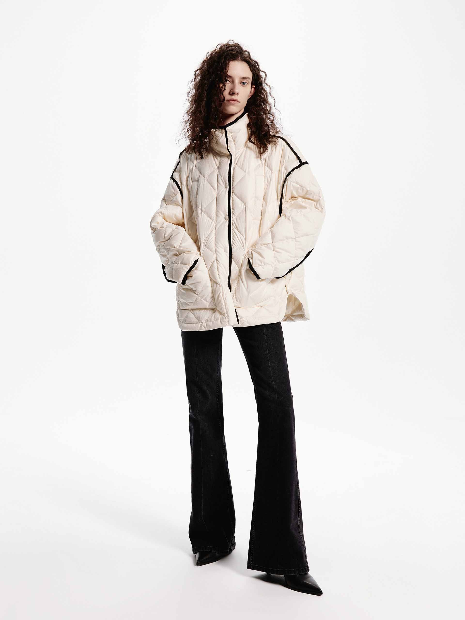 Contrast Quilted Down Jacket - Image 2