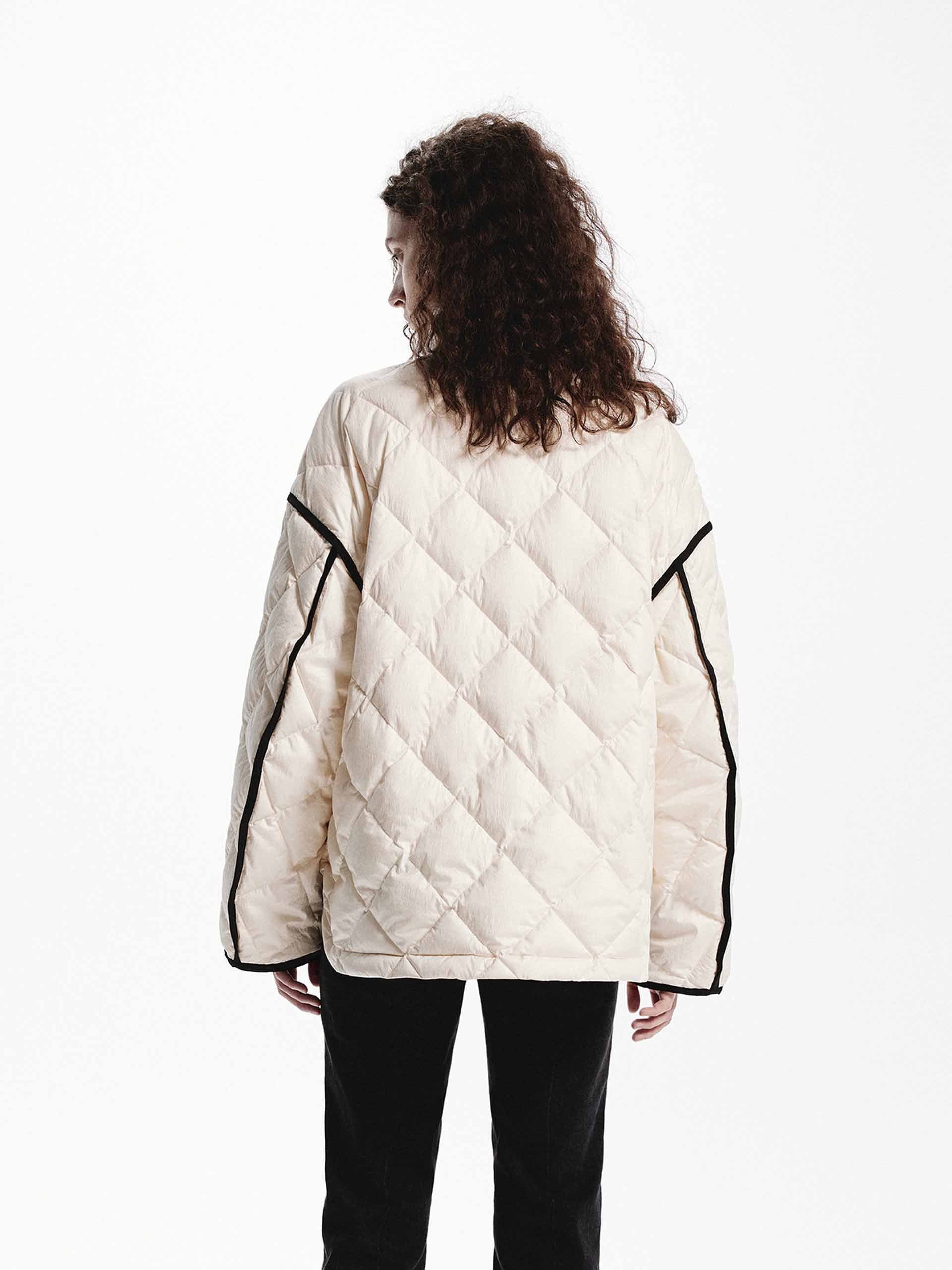 Contrast Quilted Down Jacket - Image 3