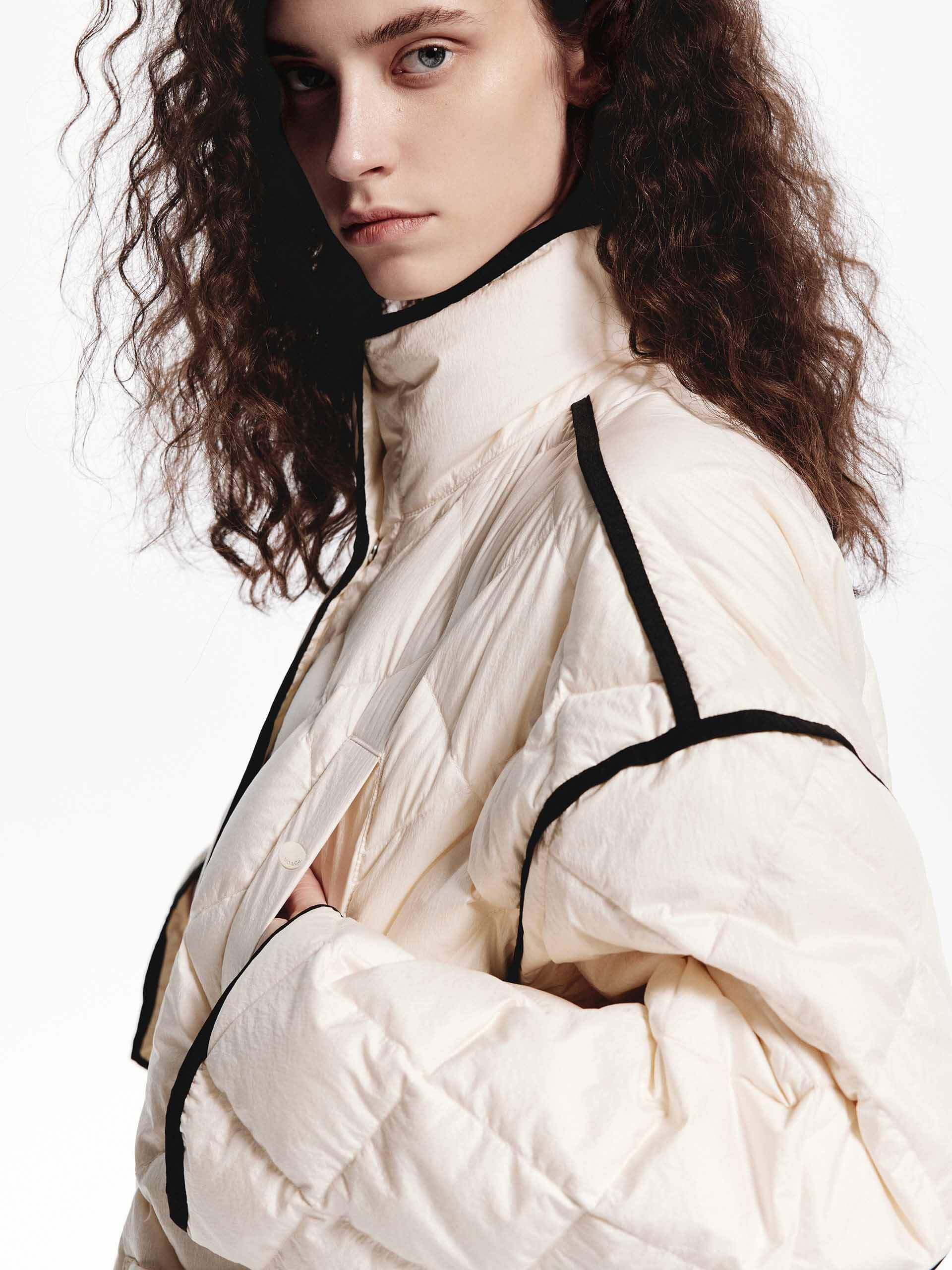 Contrast Quilted Down Jacket - Image 6