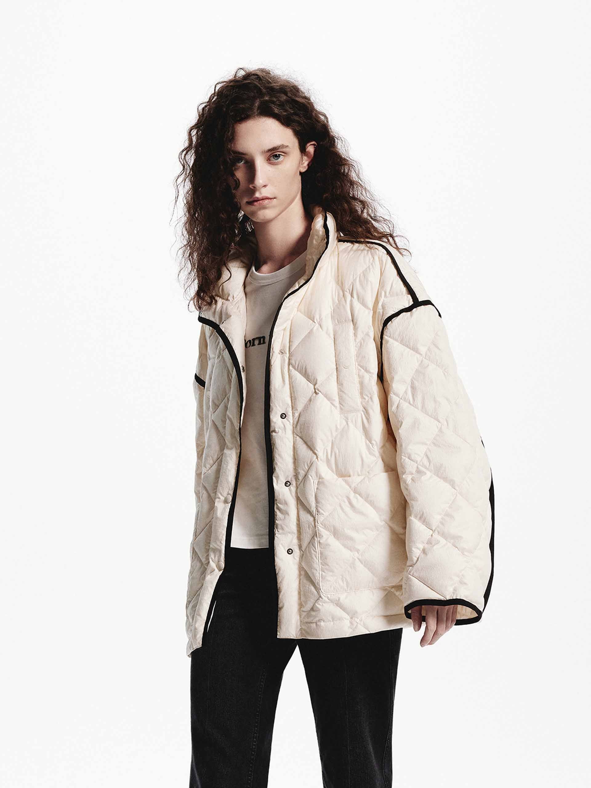Contrast Quilted Down Jacket - Image 7