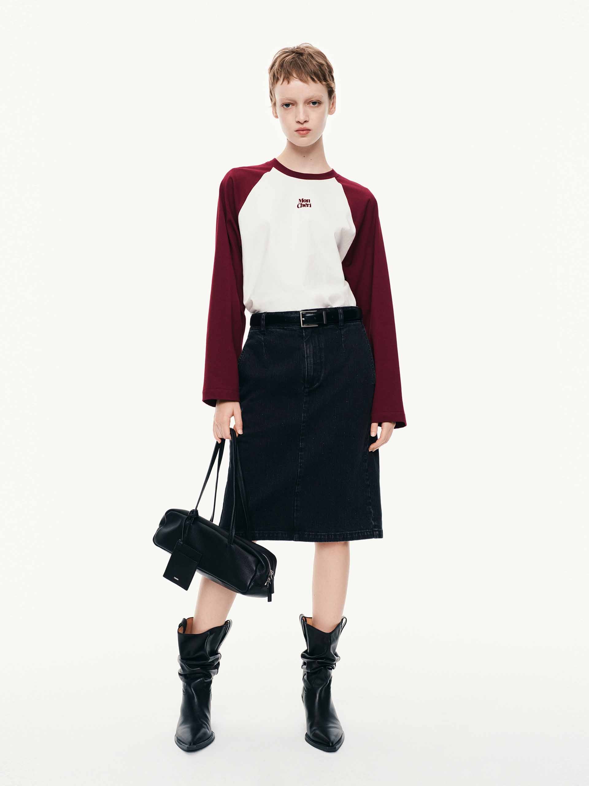 Contrast Raglan Sleeves T-shirt - Image 10