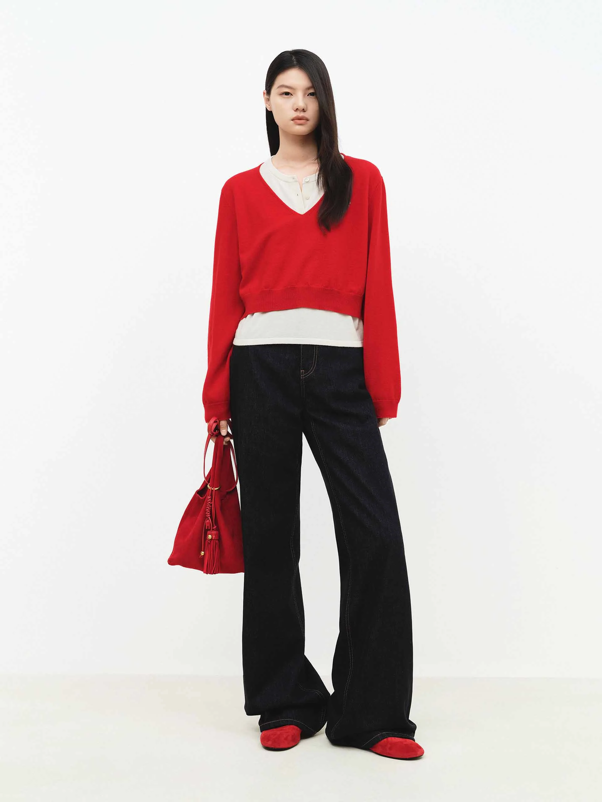 Contrast Seams Straight Jeans - Image 2