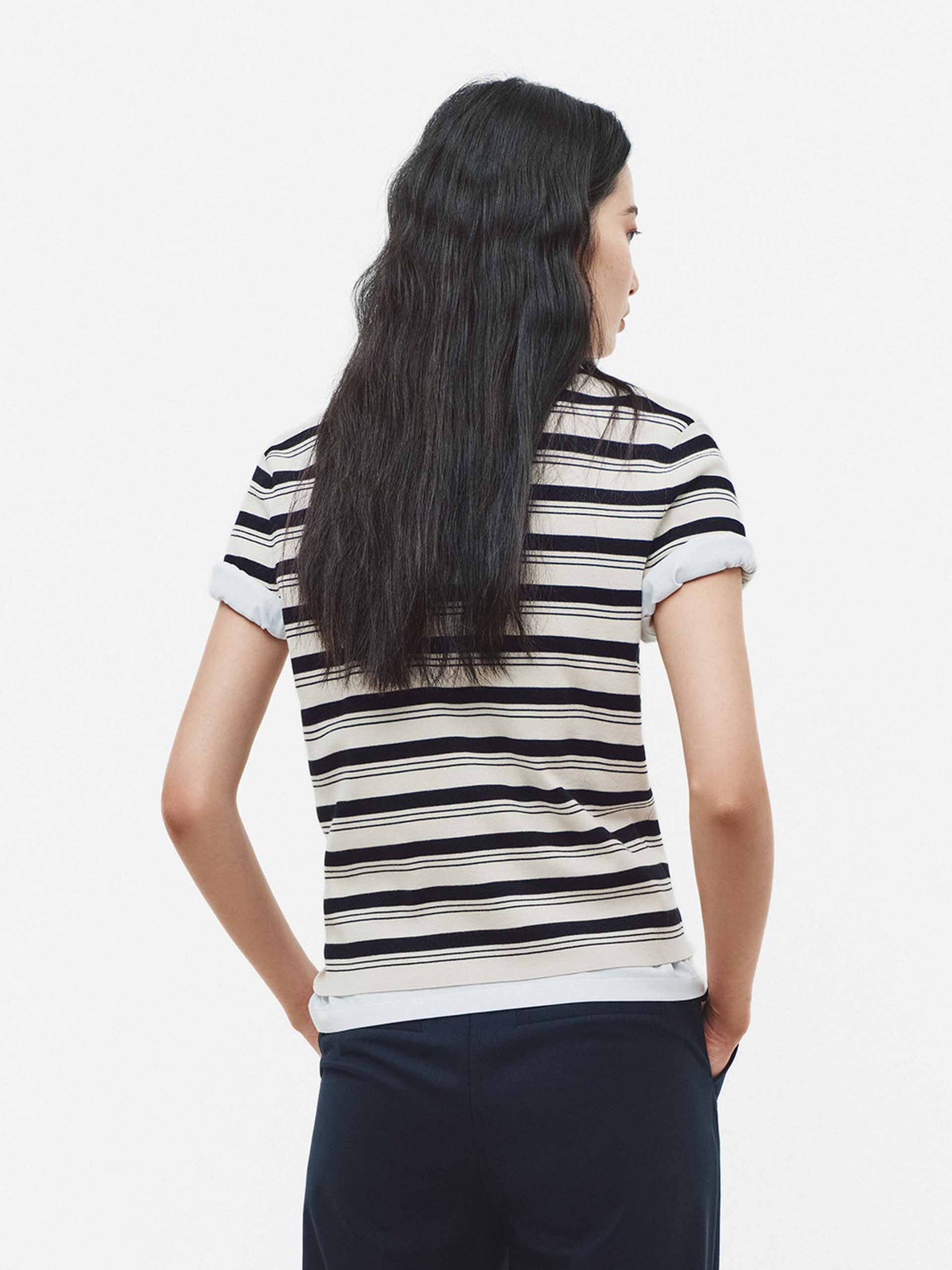 Contrast Stripe Polo Knit Top - Image 3