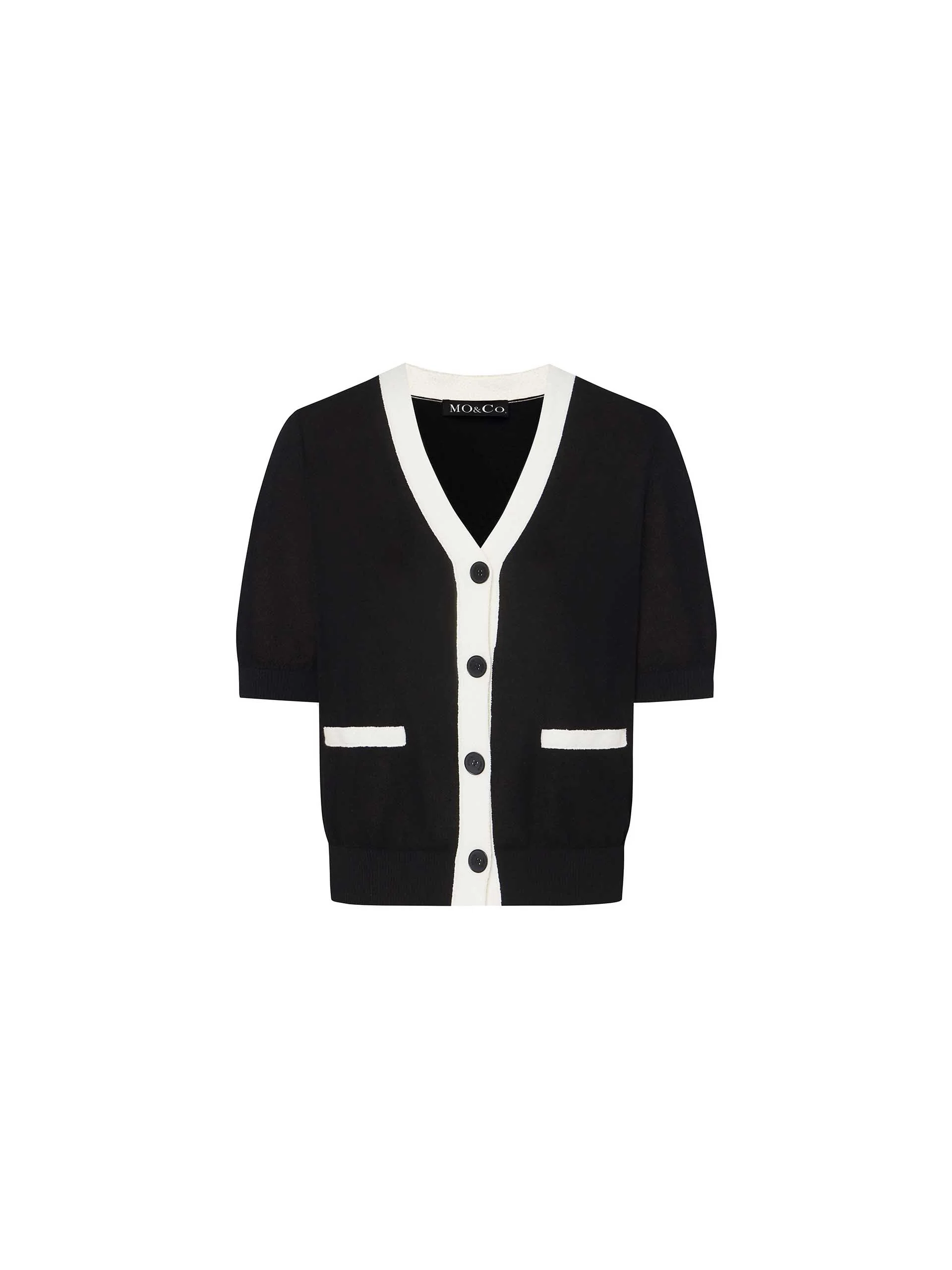 Contrast Trim Button Cardigan - Image 13