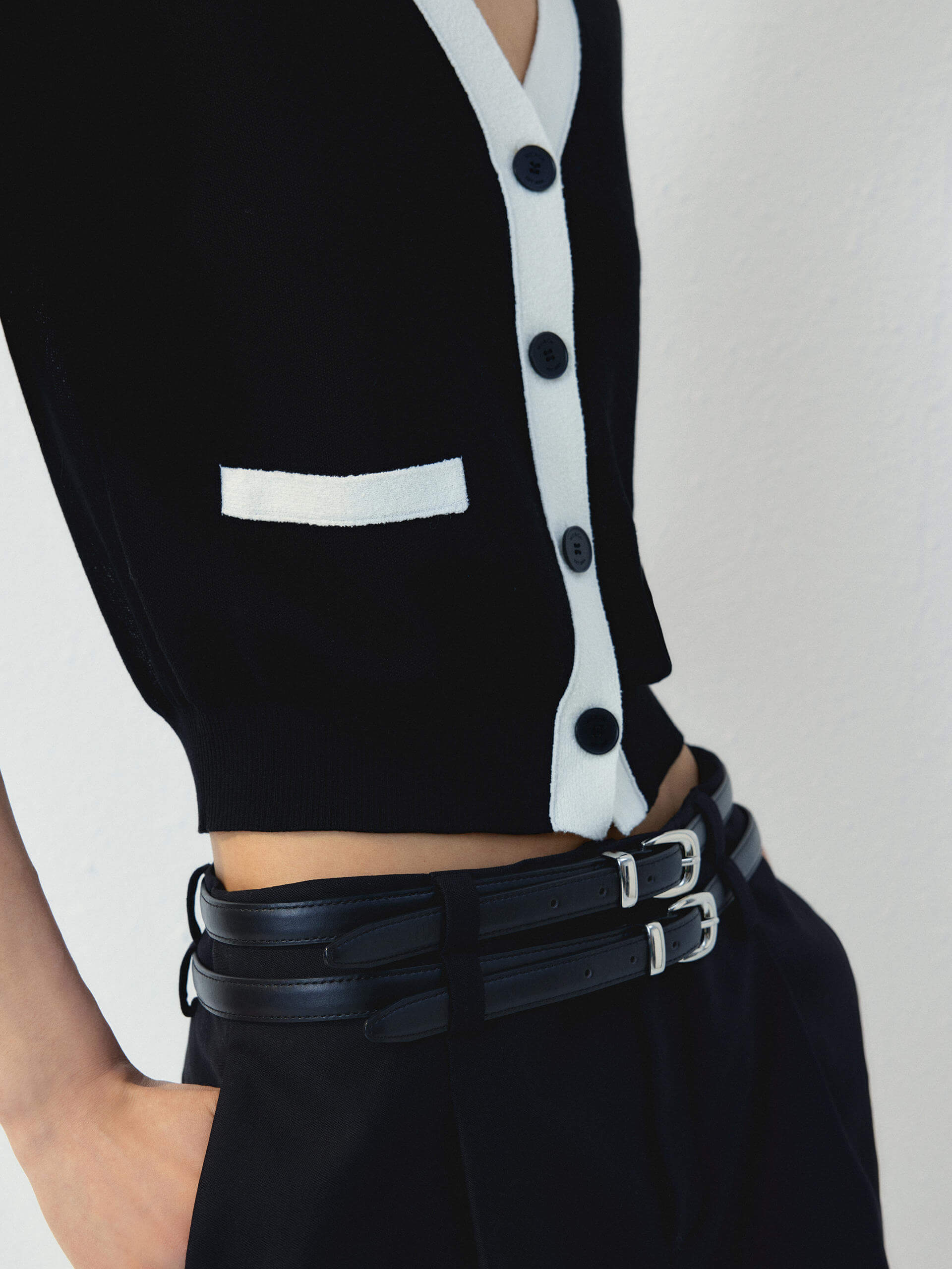 Contrast Trim Button Cardigan - Image 19