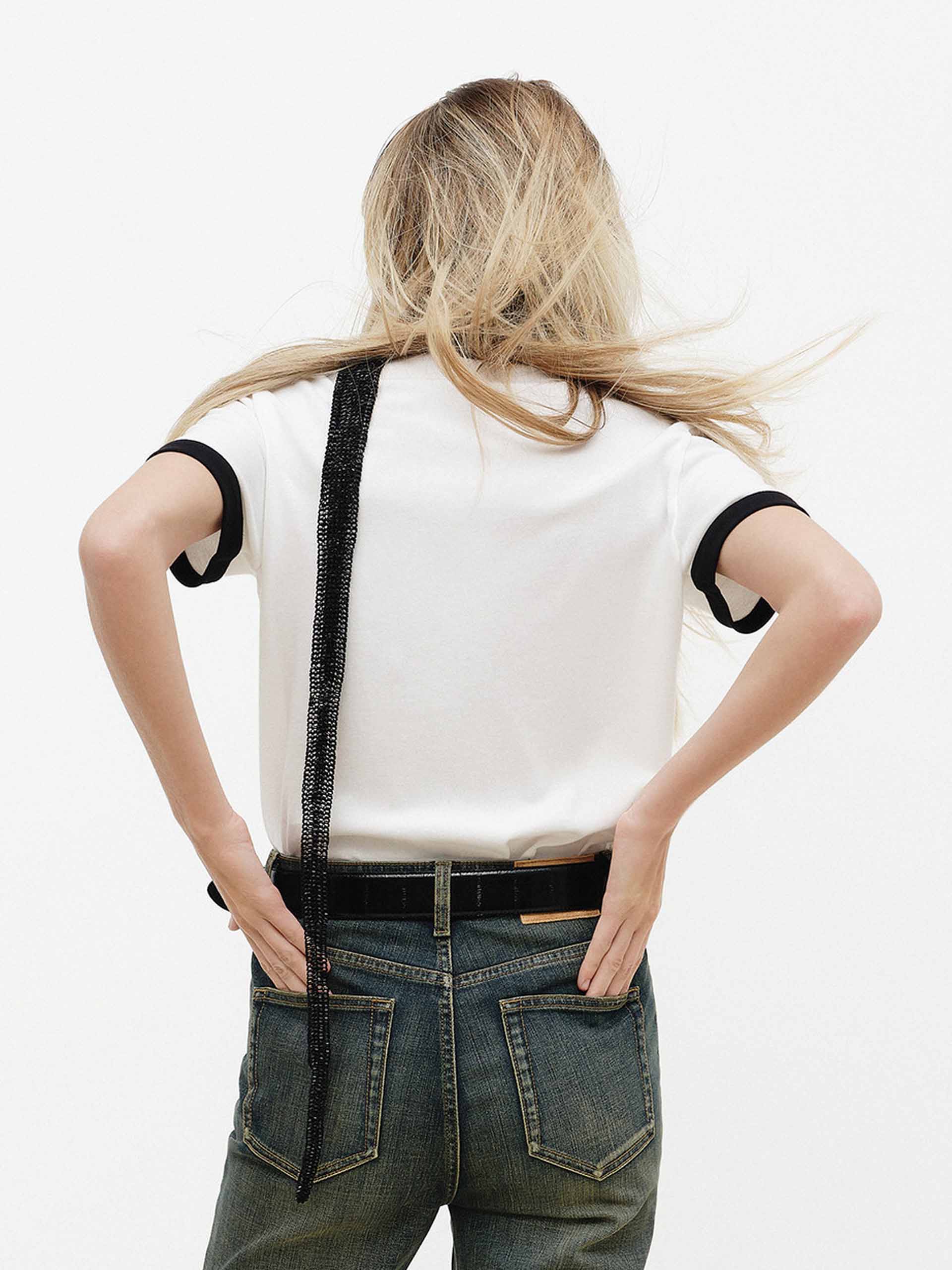 Contrast Trim Cotton T-shirt - Image 6