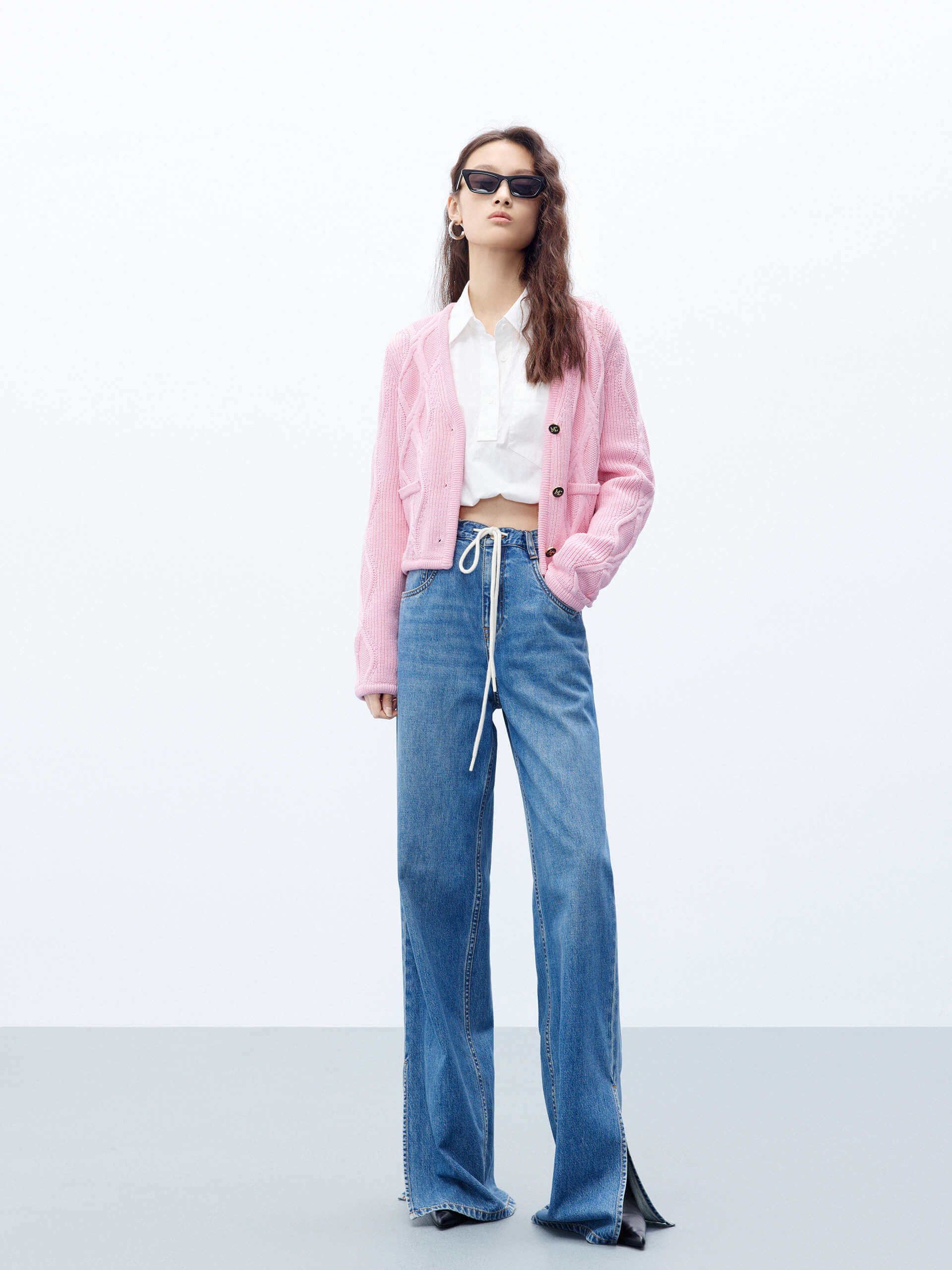 Contrast Trim Cropped Cardigan - Image 10