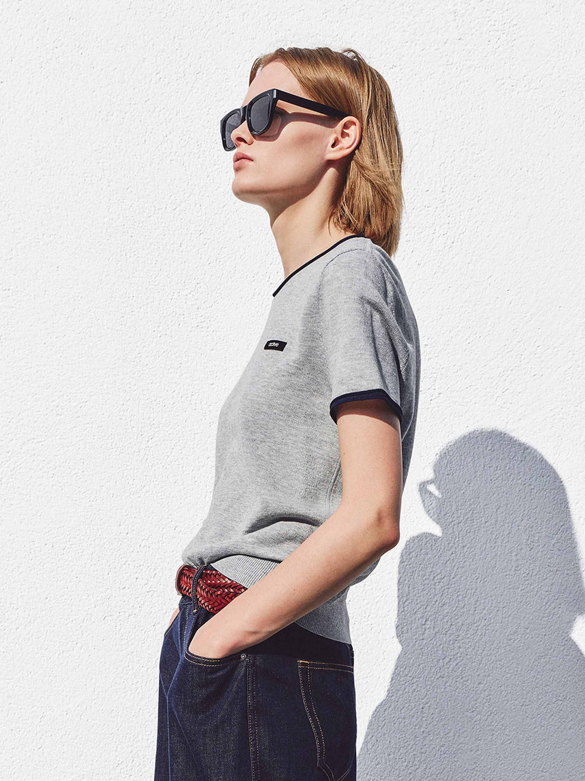 Contrast Trim Cropped Knit Top - Image 6